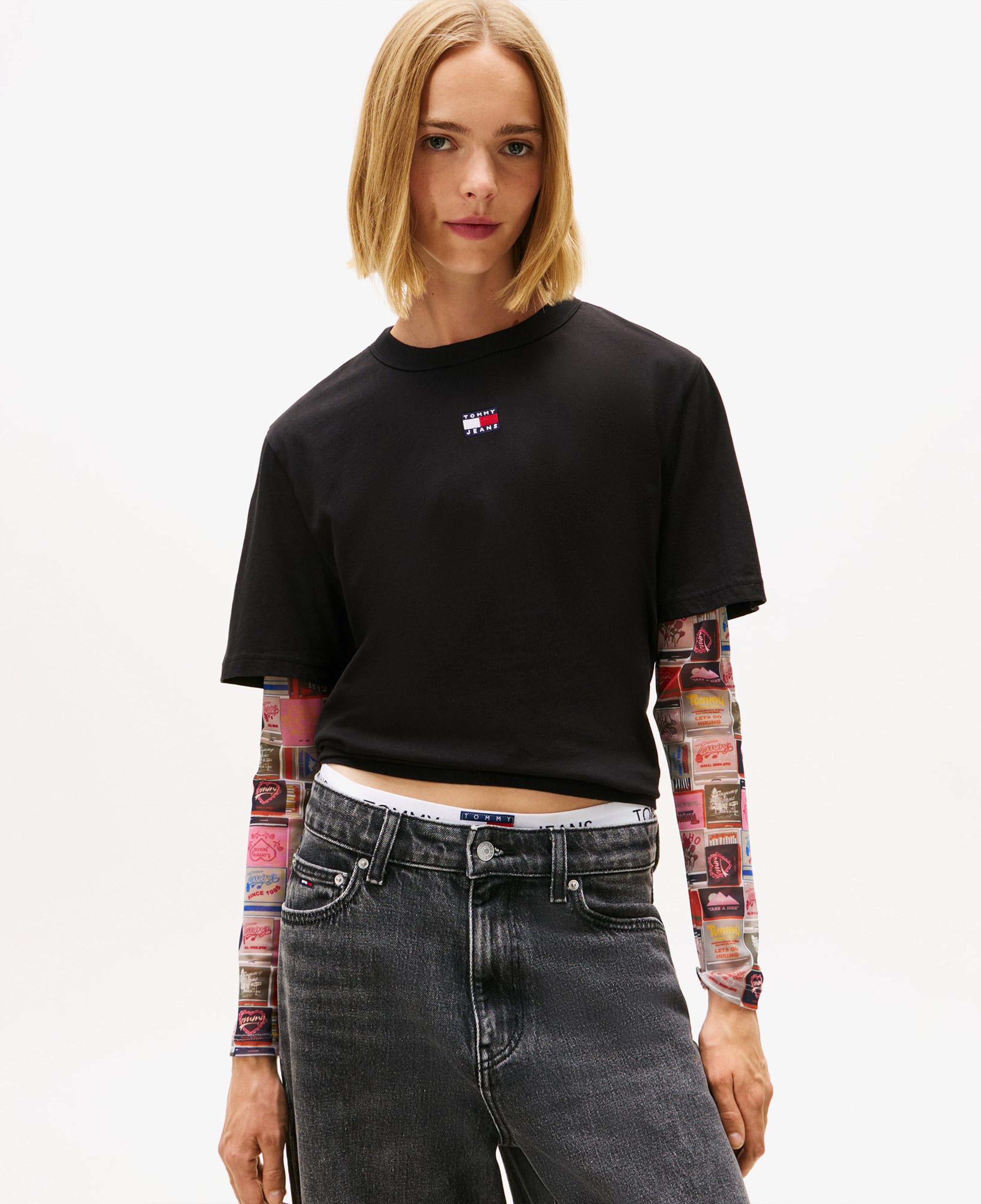 Tommy Hilfiger Badge Kadın Siyah T-Shirt