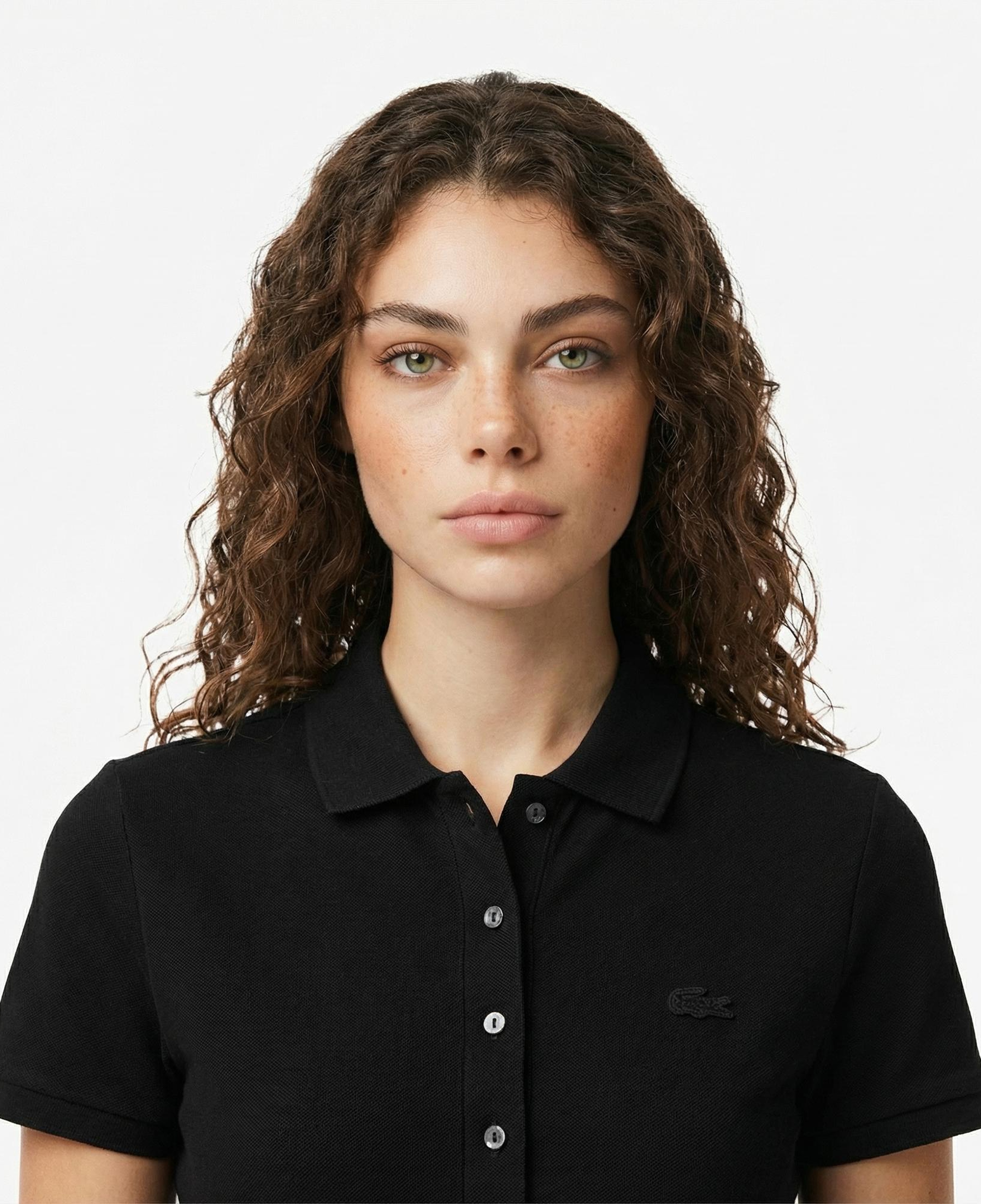 Lacoste Kadın Slim Fit Kısa Kollu Polo Yaka Siyah Elbise