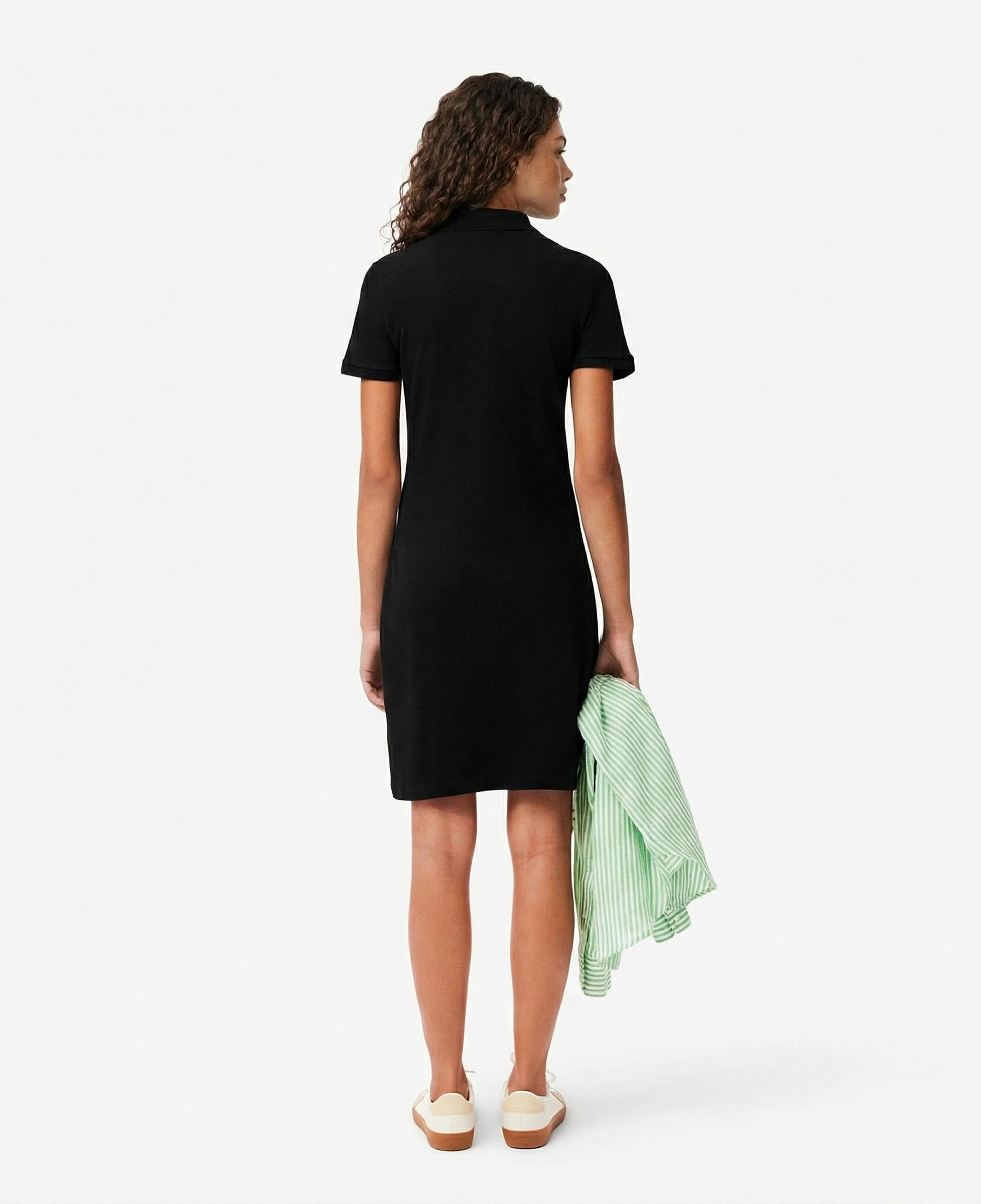 Lacoste Kadın Slim Fit Kısa Kollu Polo Yaka Siyah Elbise