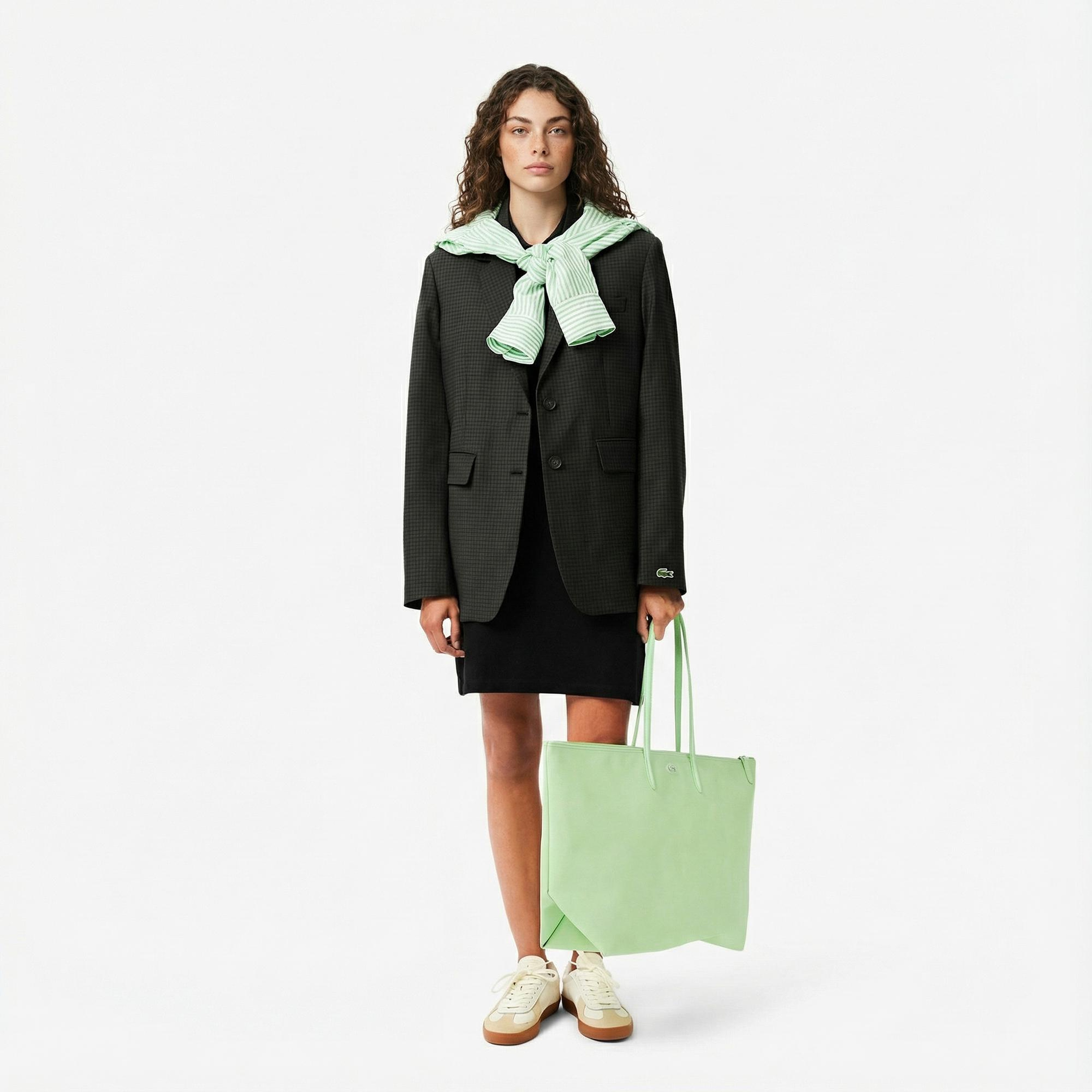 Lacoste Kadın Slim Fit Kısa Kollu Polo Yaka Siyah Elbise