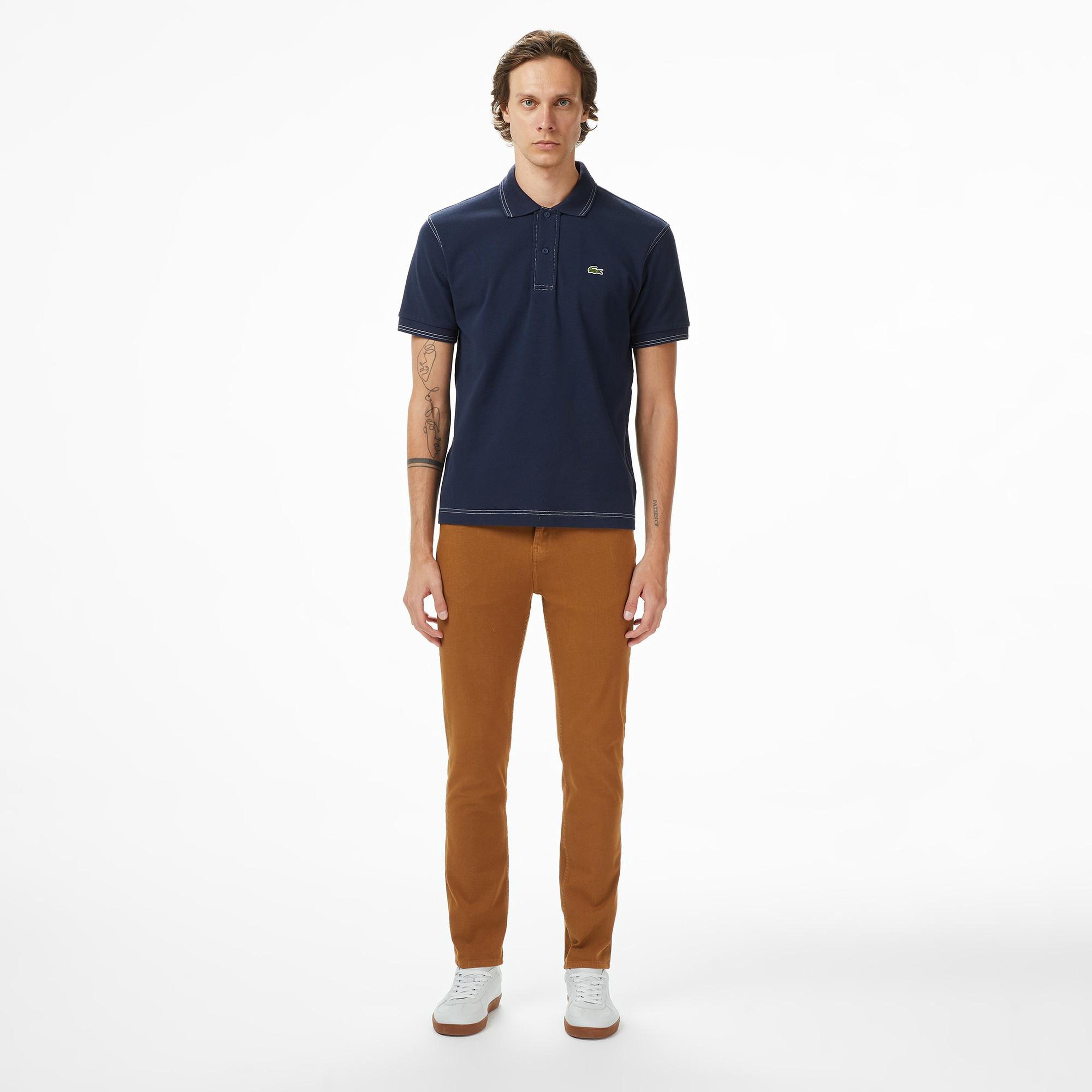 Lacoste Erkek Slim Fit Açık Kahverengi Jean Pantolon