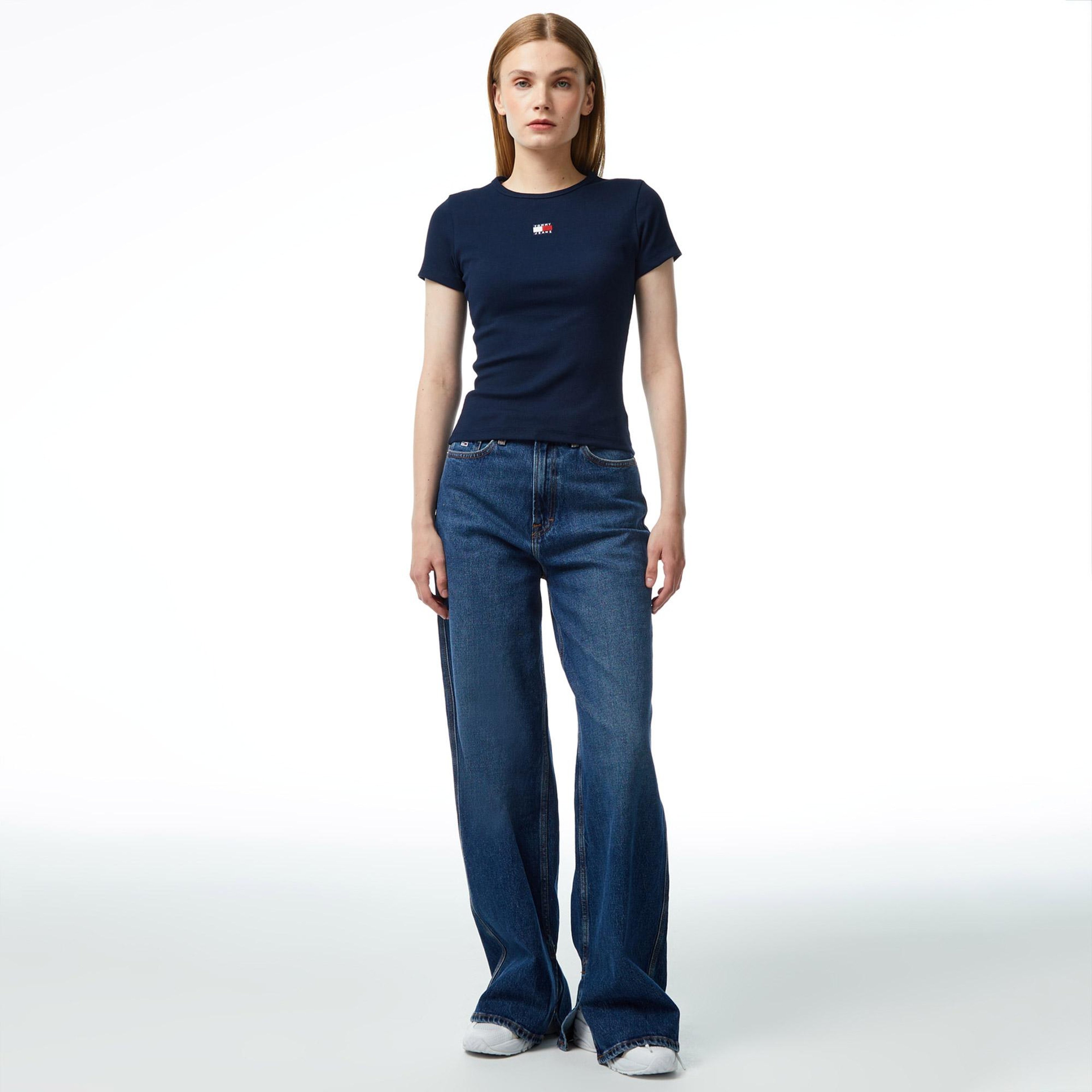 Tommy Hilfiger Badge Kadın Lacivert T-Shirt