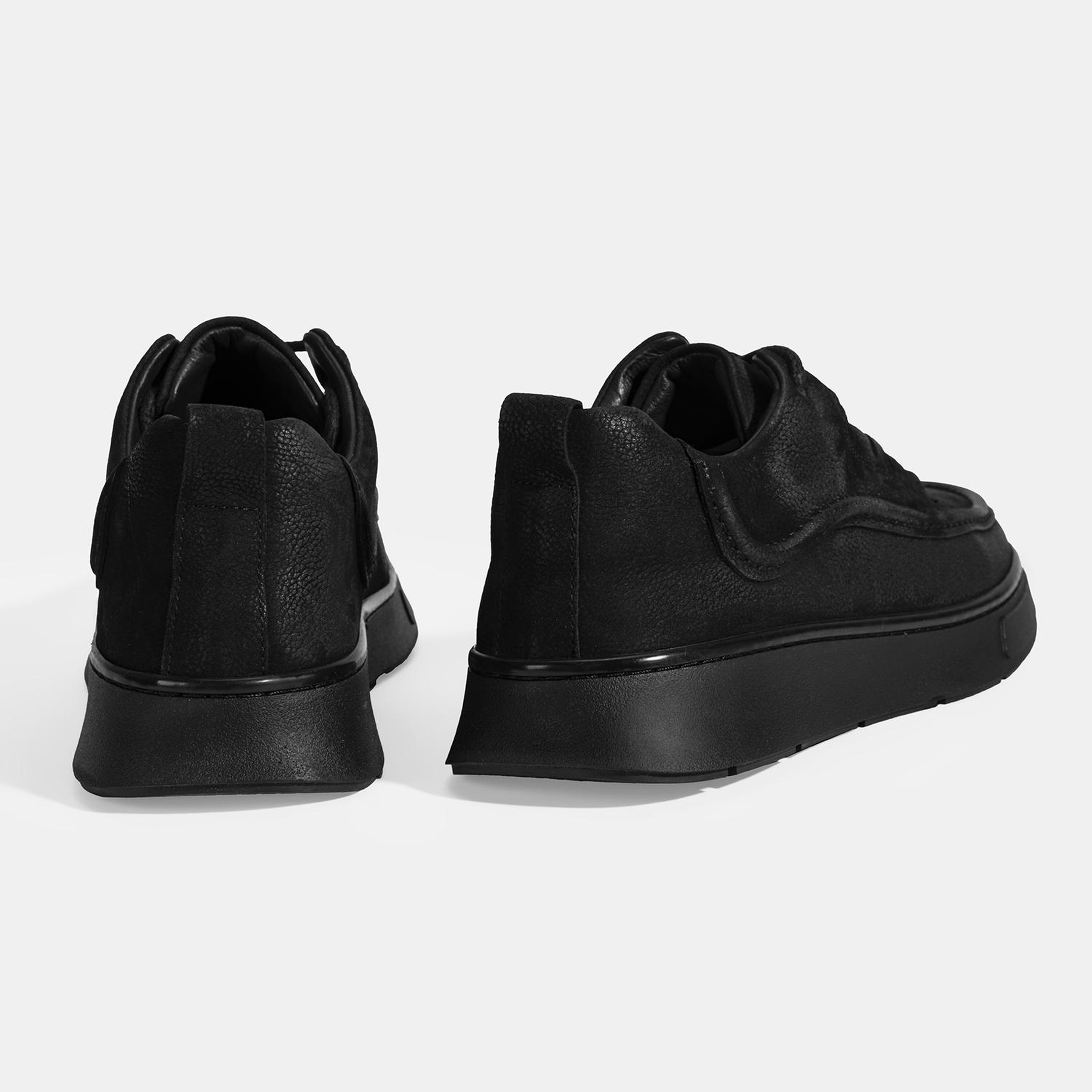 Erkek Siyah Bağcıklı Nubuk Deri Günlük Ayakkabı