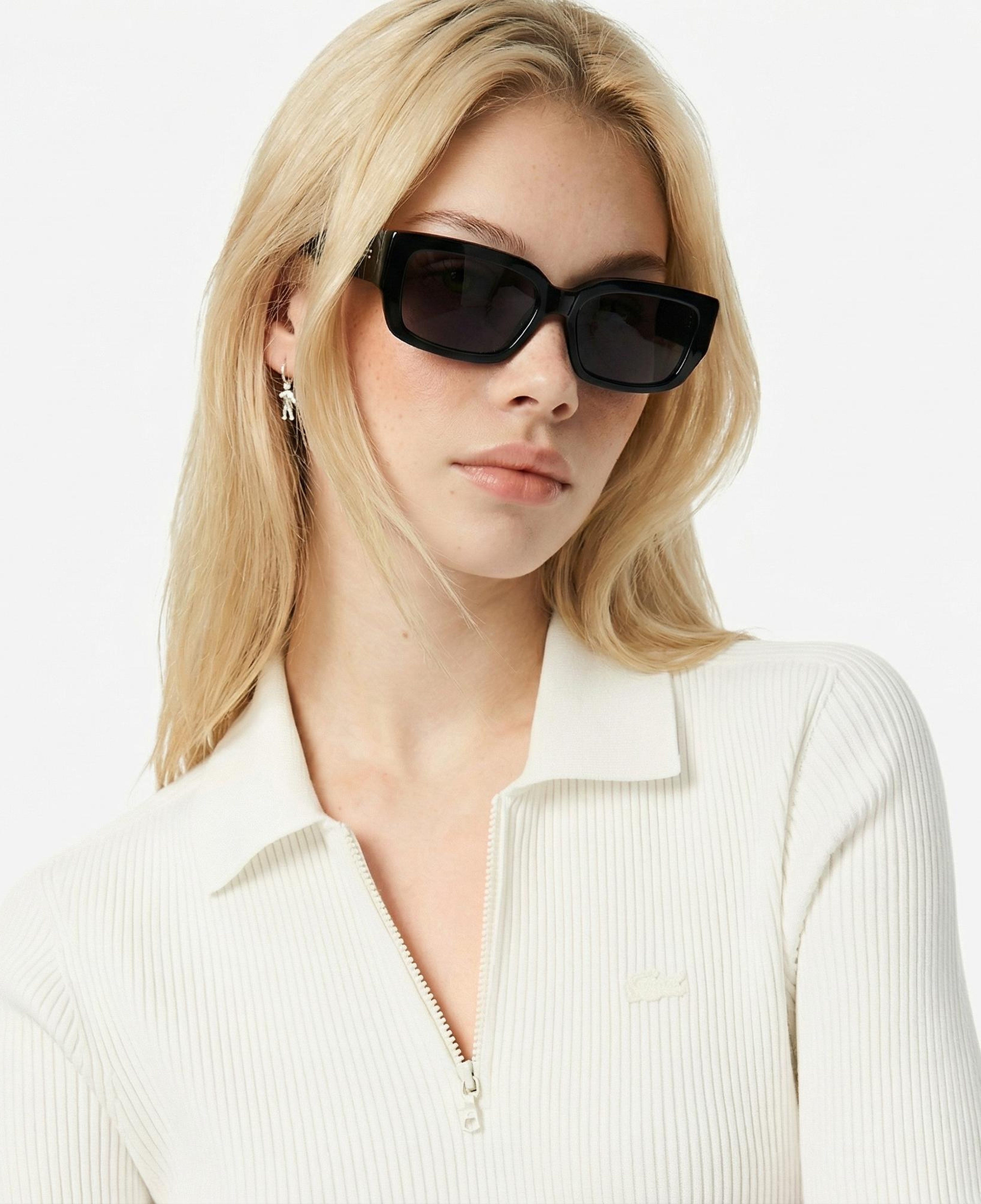 Lacoste Kadın Relaxed Fit Kısa Kollu Polo Yaka Beyaz Elbise