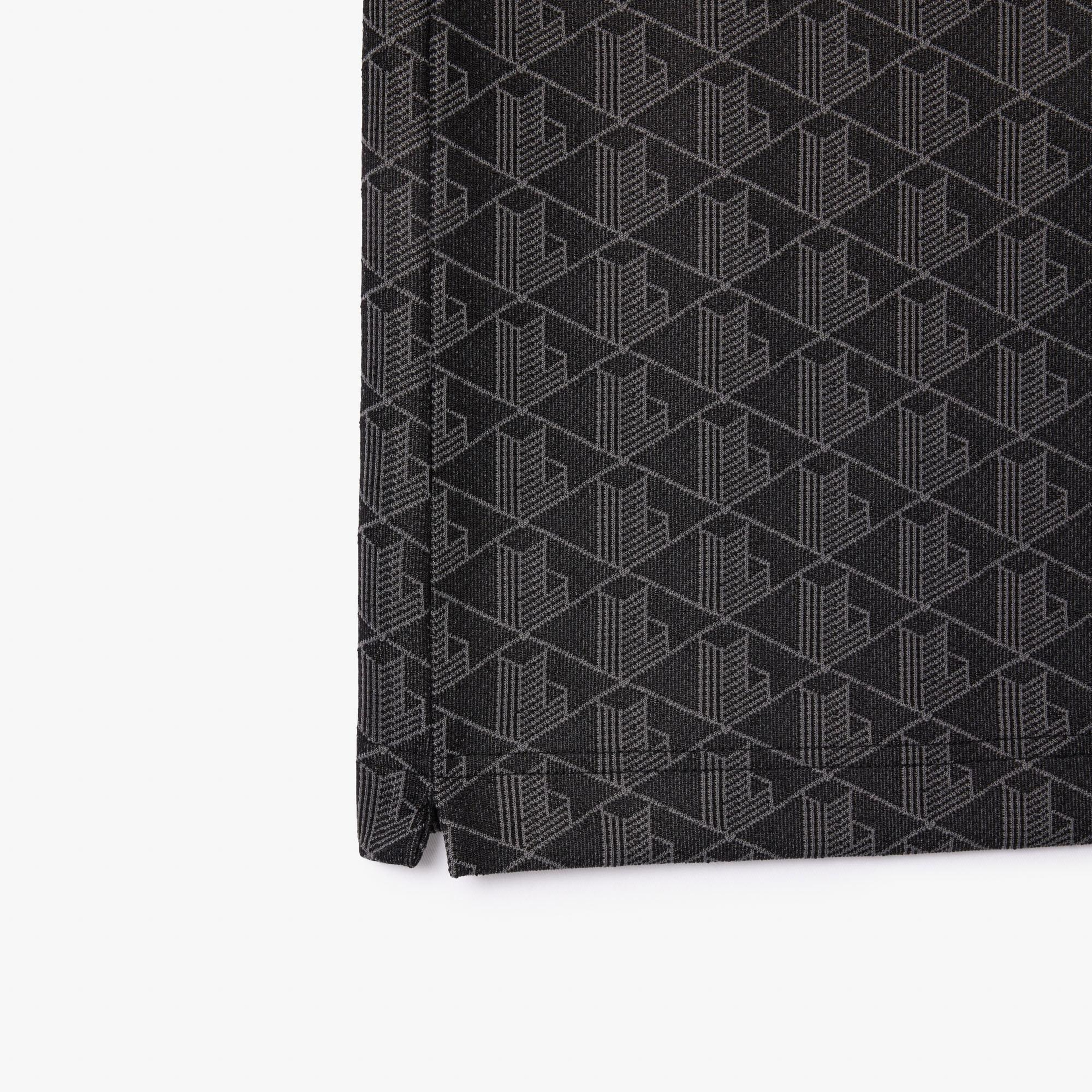 Lacoste Erkek Classic Fit Monogram Siyah Polo