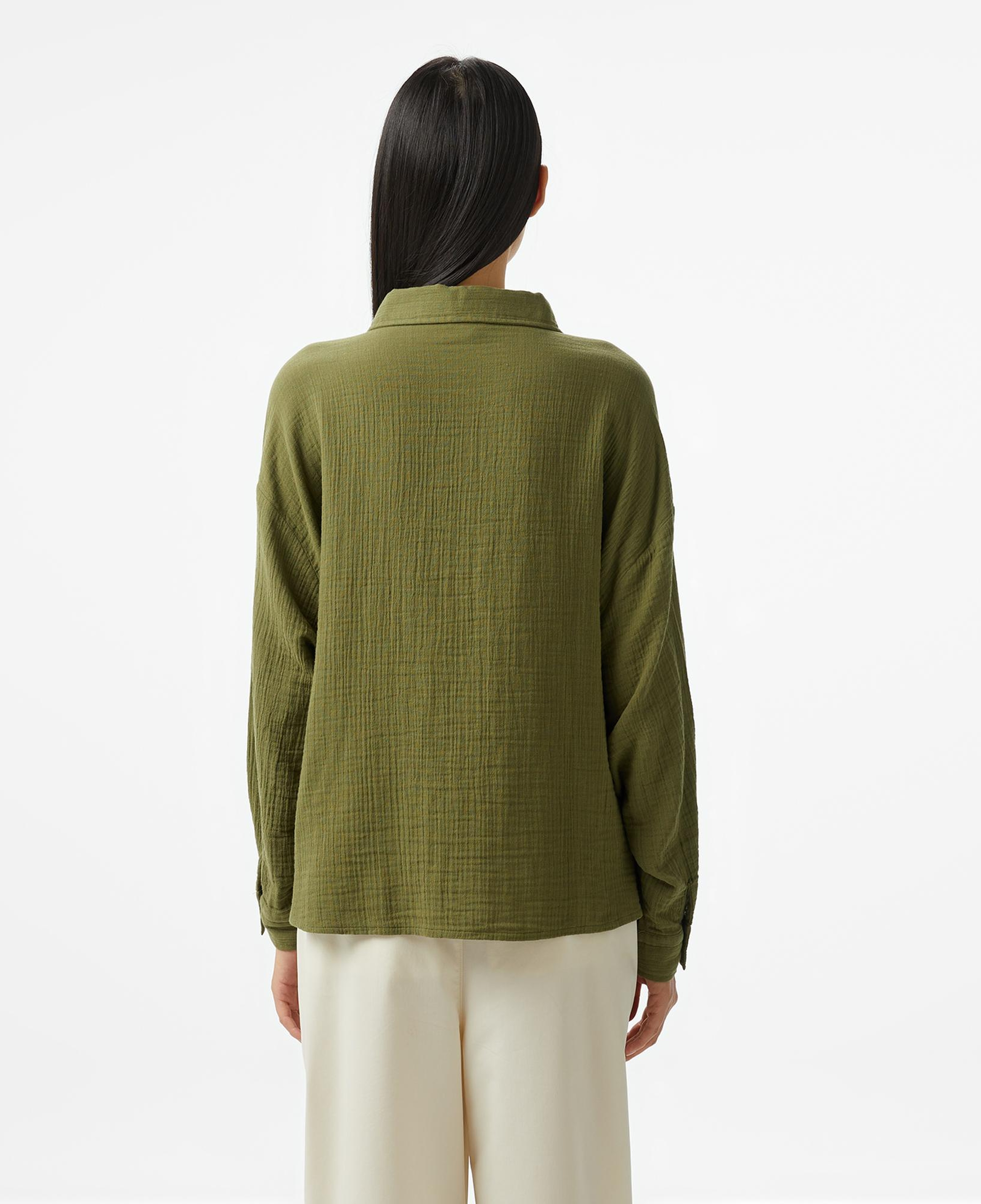 Nautica Kadın Yeşil Oversize Fit Gömlek