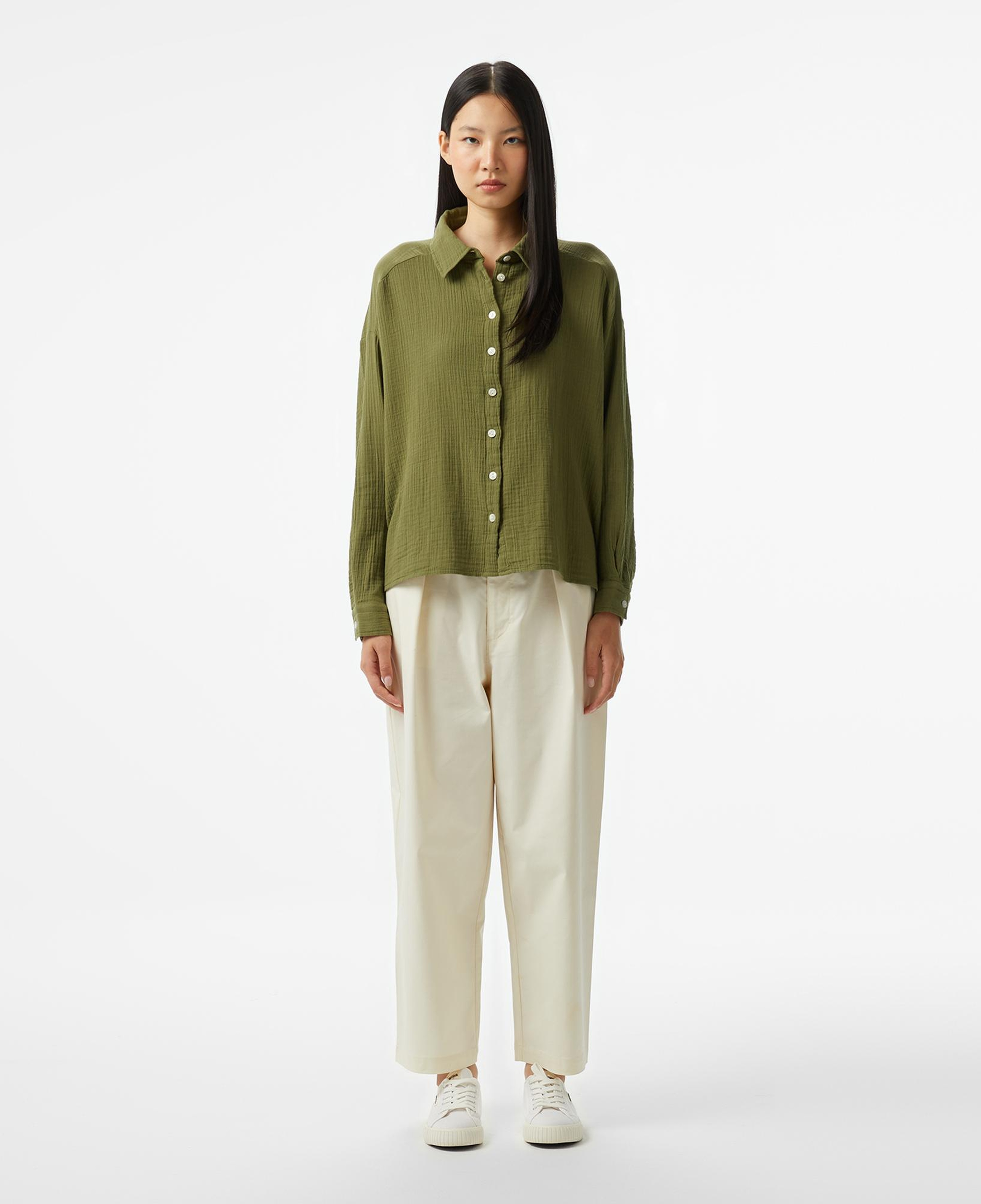 Nautica Kadın Yeşil Oversize Fit Gömlek