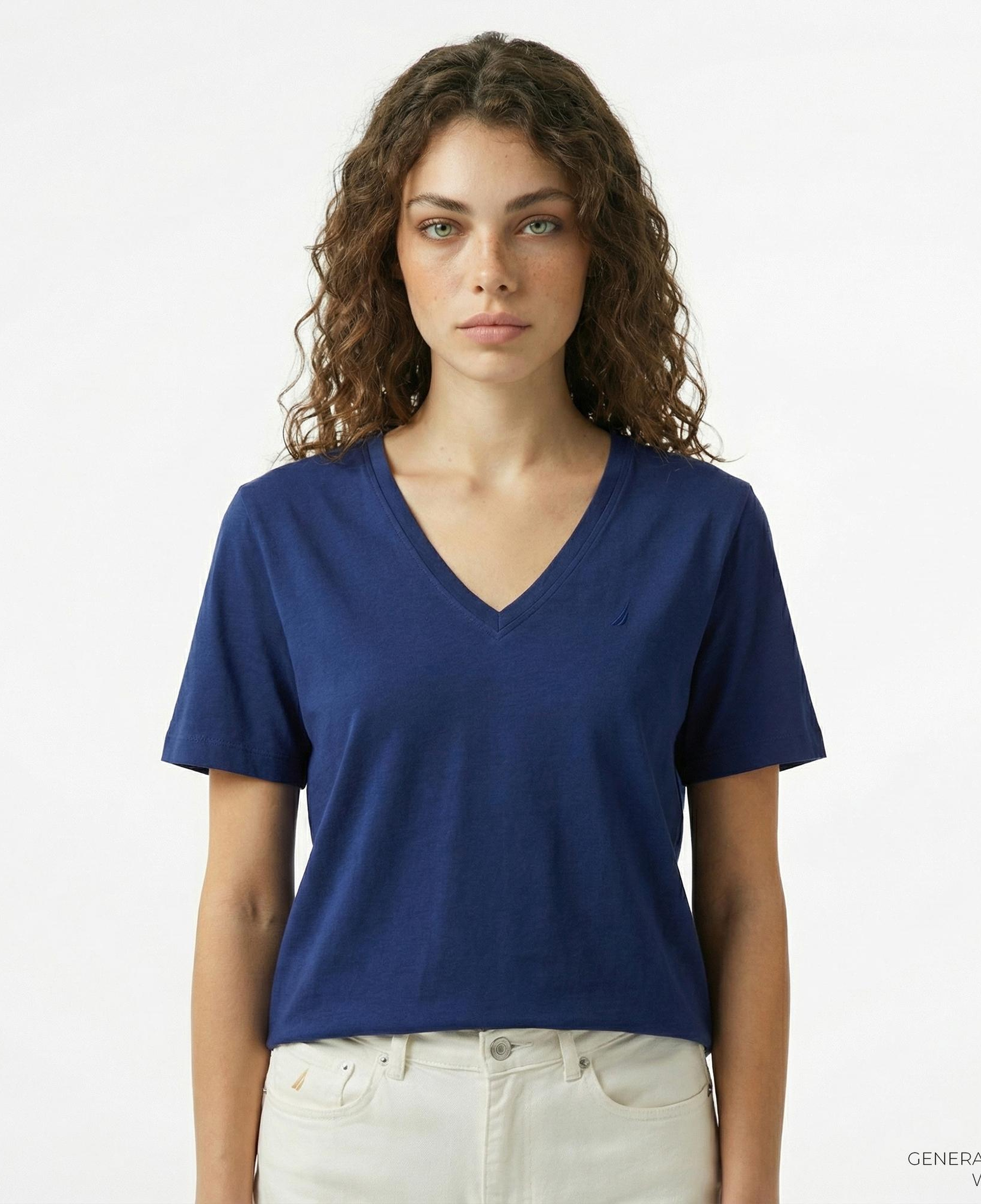 Nautica Kadın Lacivert Regular Fit T-Shirt