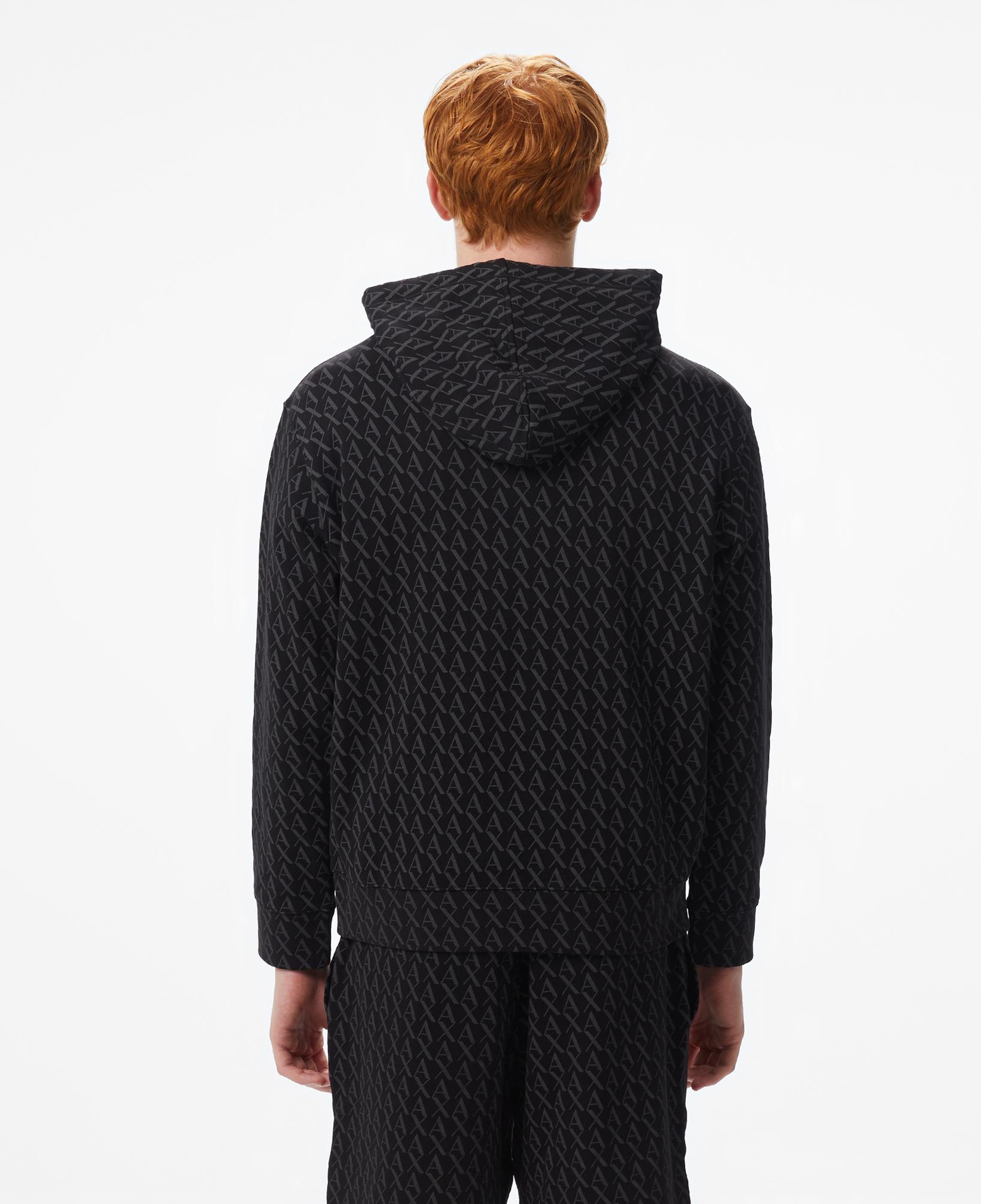 Armani Exchange Erkek Siyah Kapüşonlu Sweatshirt