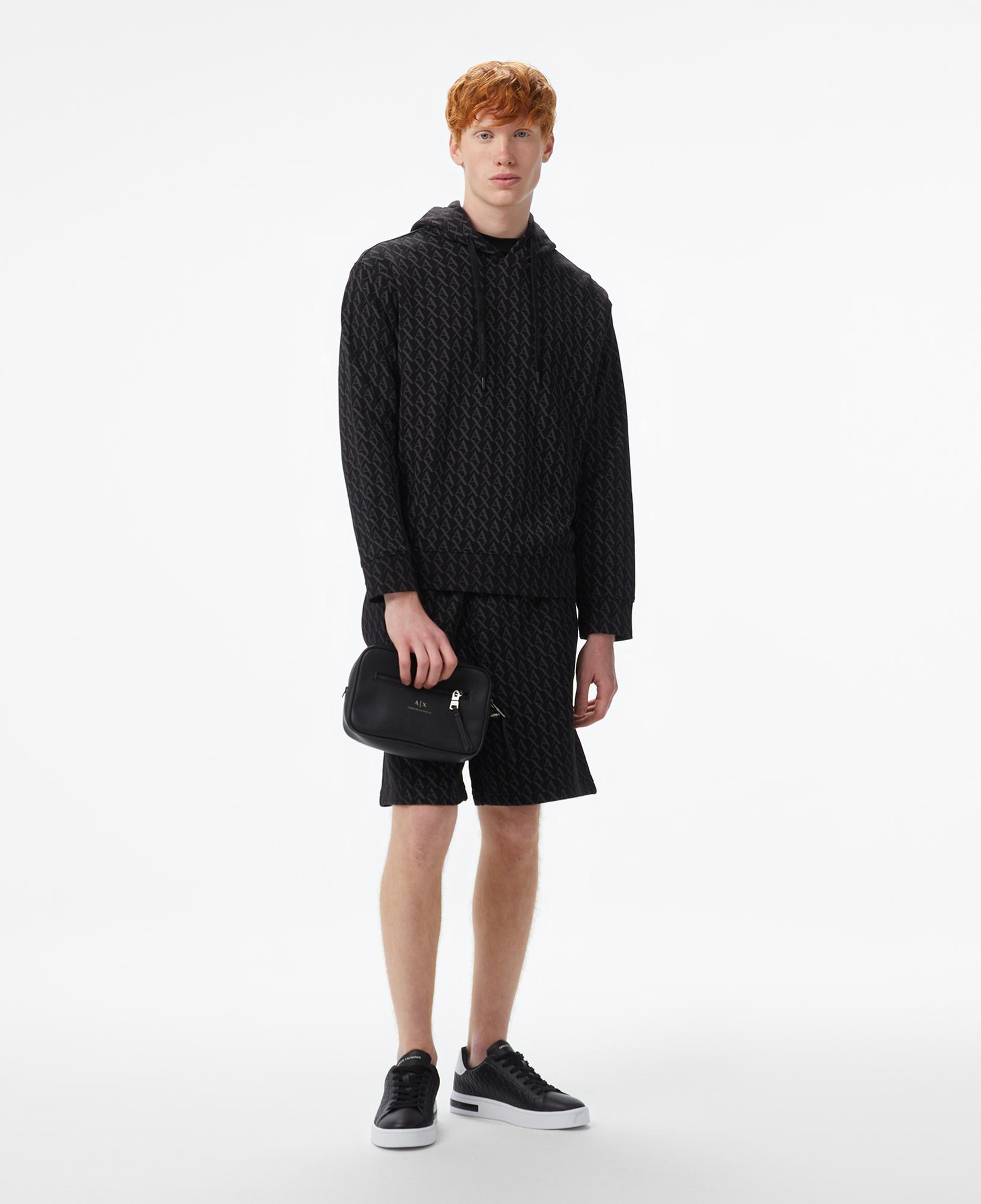 Armani Exchange Erkek Siyah Kapüşonlu Sweatshirt