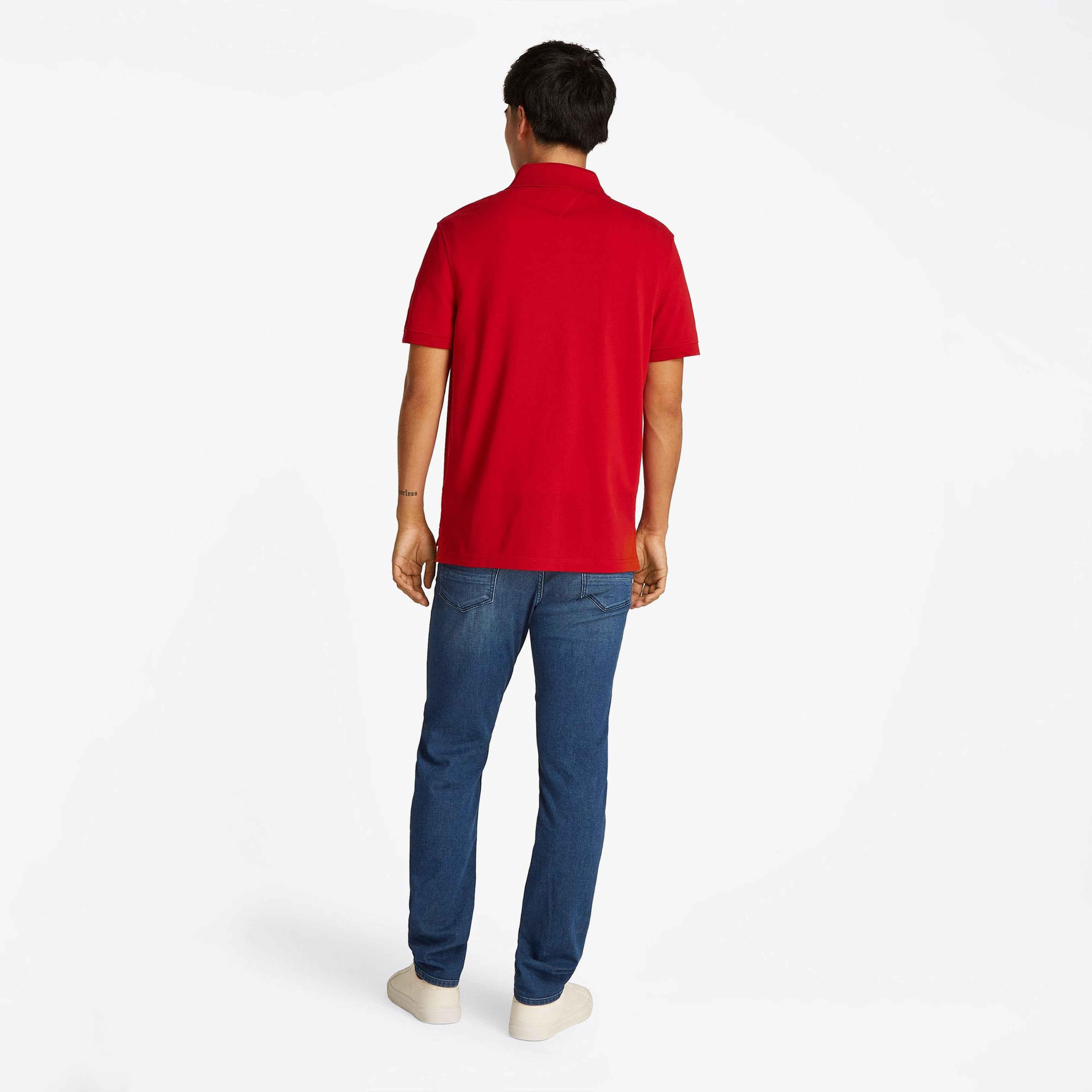 Tommy Hilfiger Nos Erkek Kırmızı Polo Yaka T-Shirt