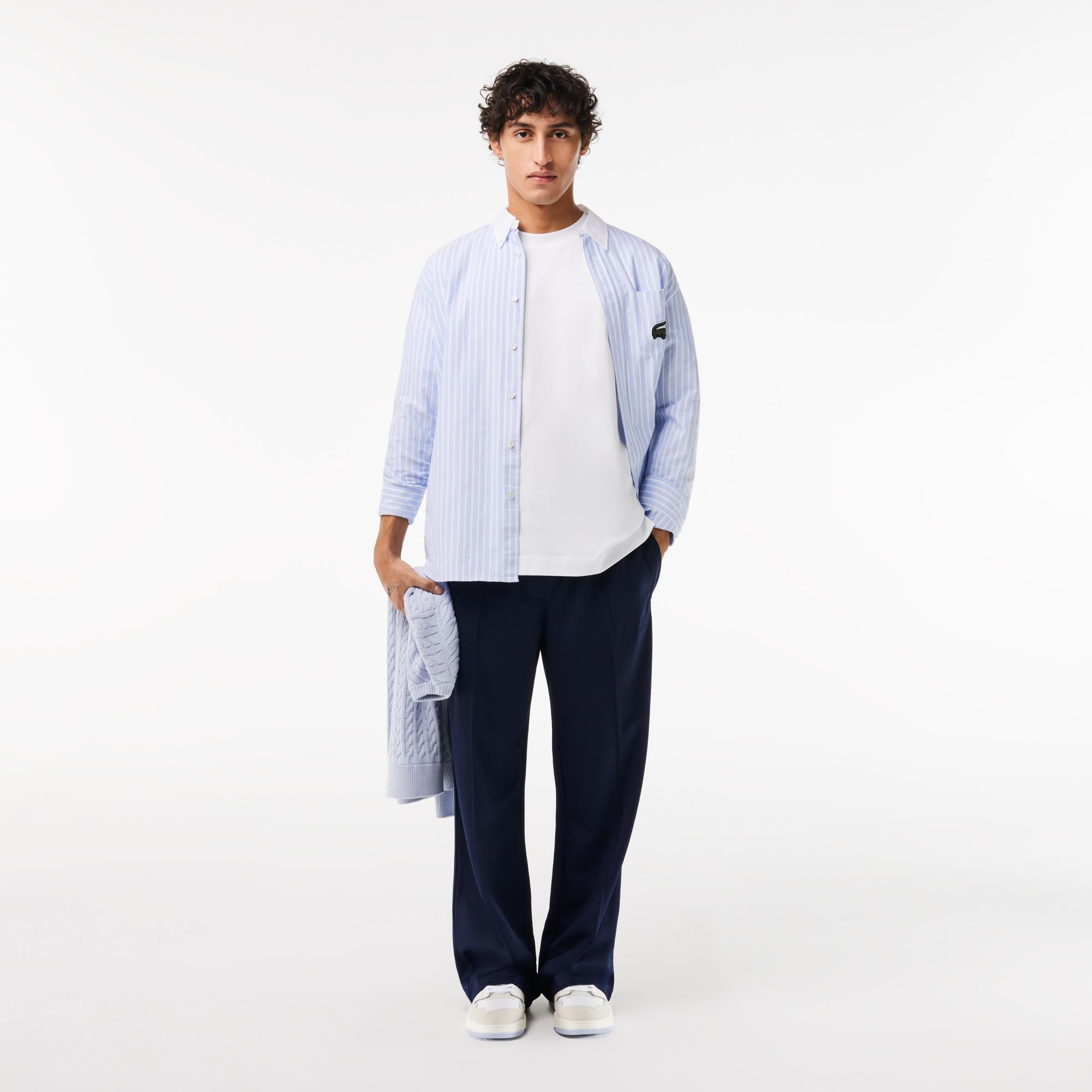 Lacoste Erkek Oversize Fit Bisiklet Yaka Beyaz T-Shirt