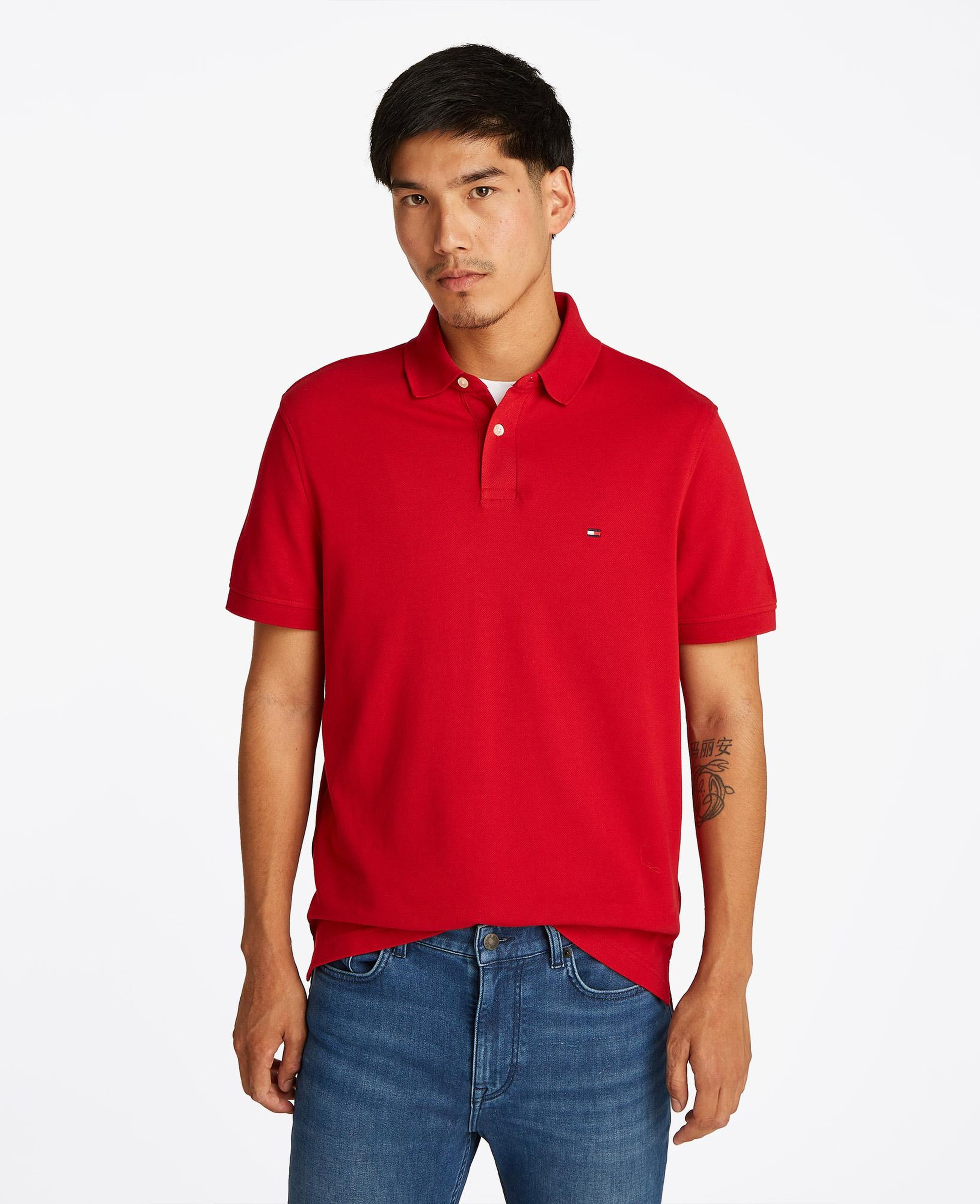 Tommy Hilfiger Nos Erkek Kırmızı Polo Yaka T-Shirt