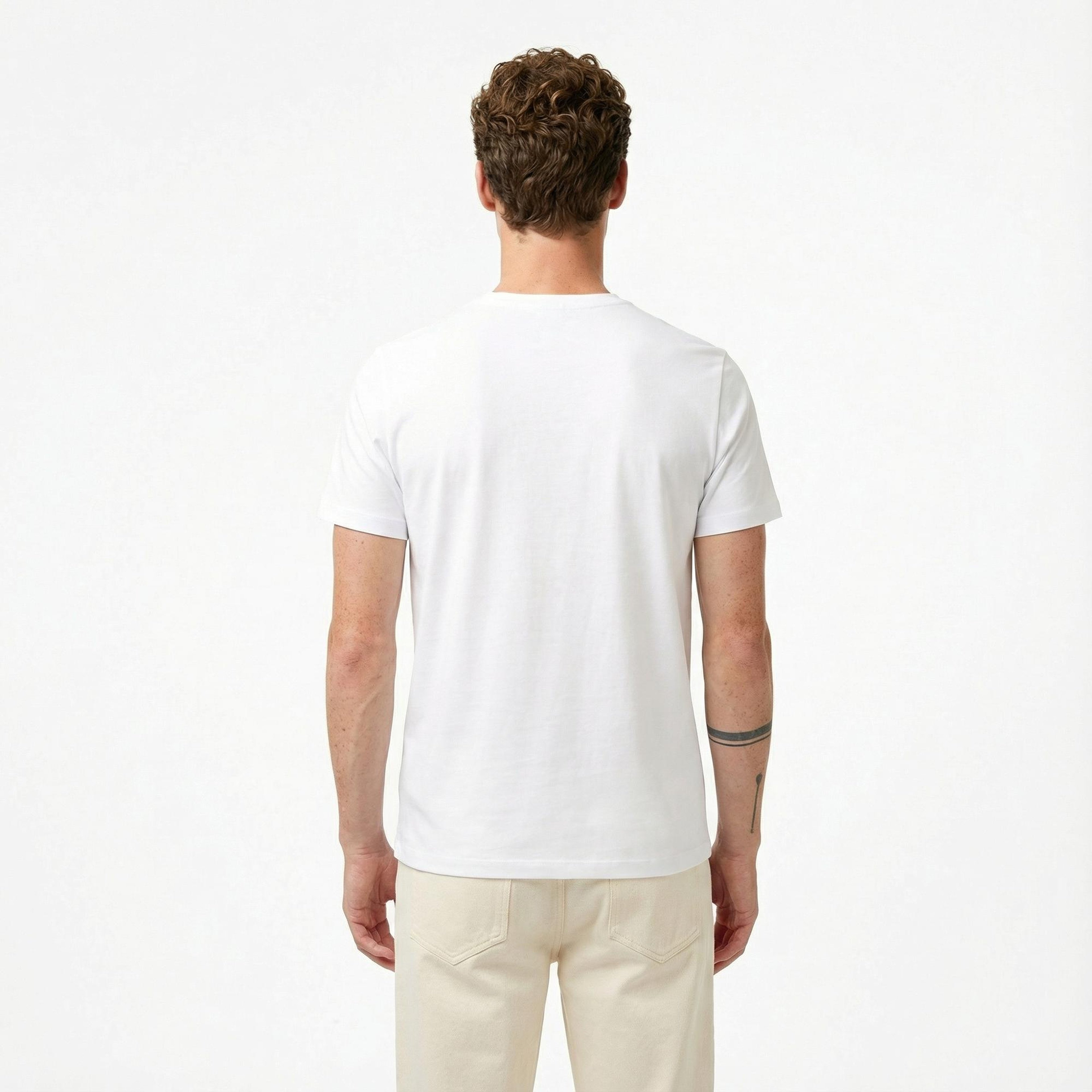 Tommy Hilfiger Elevated Essentials Erkek Beyaz T-Shirt