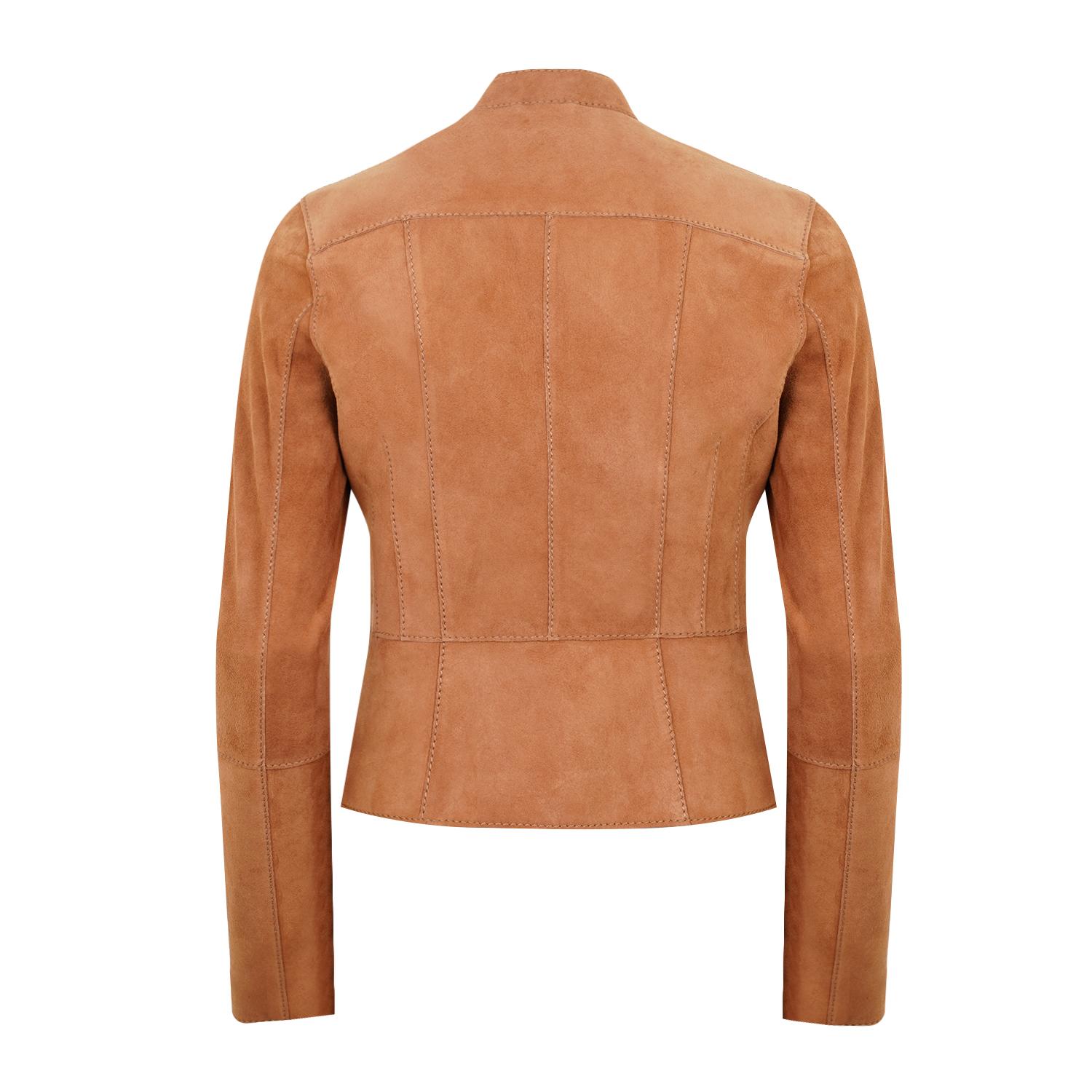 Chantoya Taba Kadın Biker Süet Deri Ceket