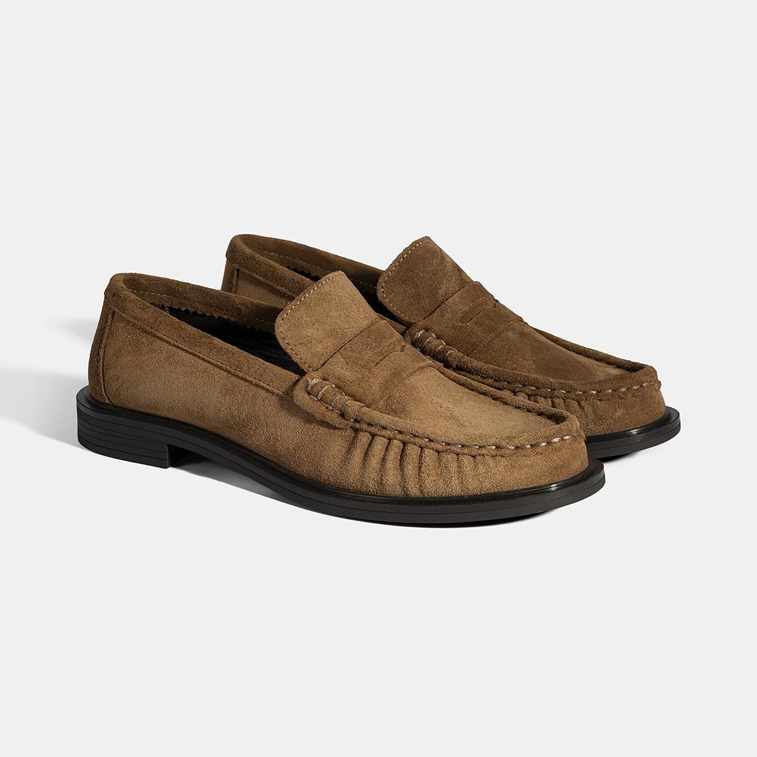 Kadın Taba Süet Deri Loafer