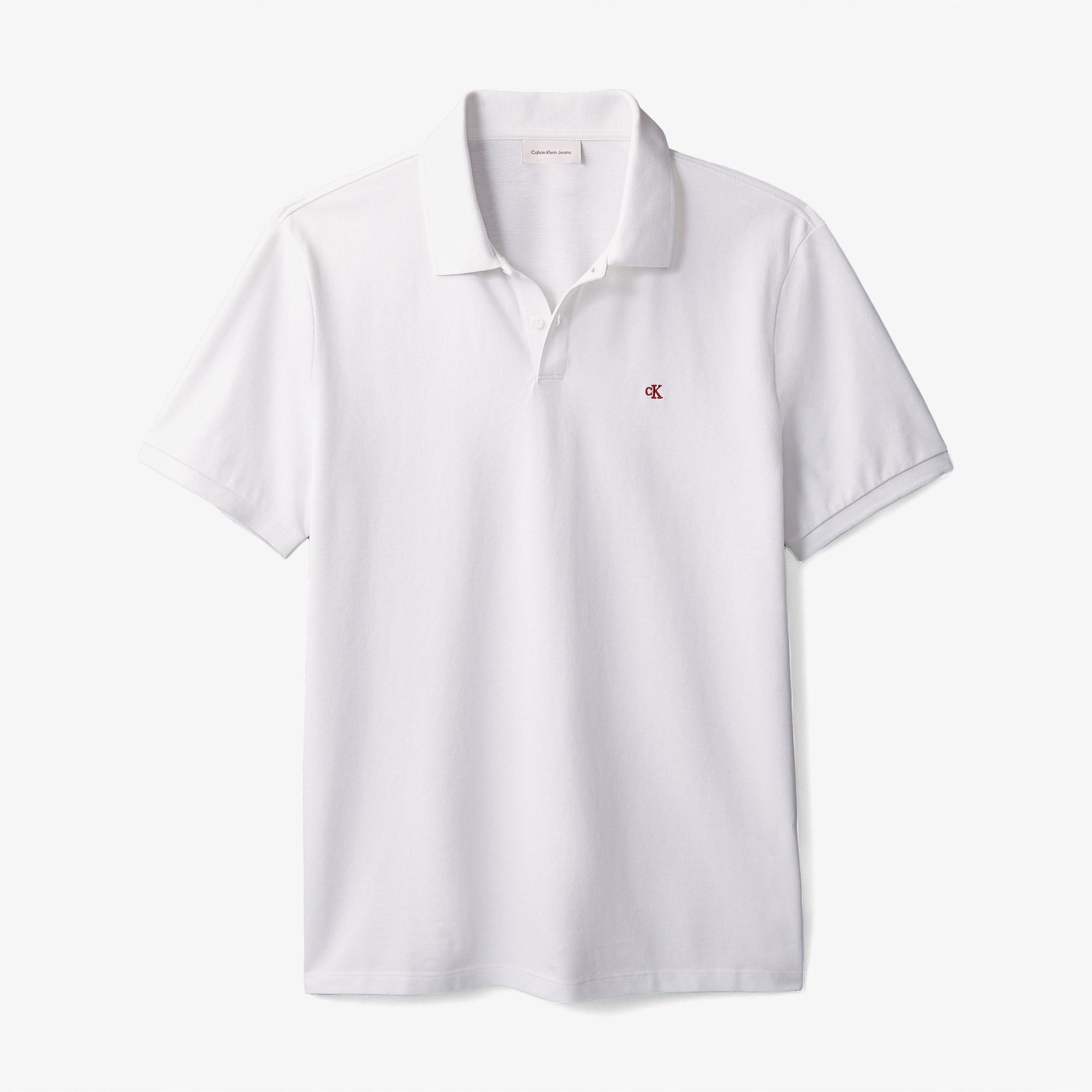 Calvin Klein Casual Pique Classic Erkek Beyaz Polo