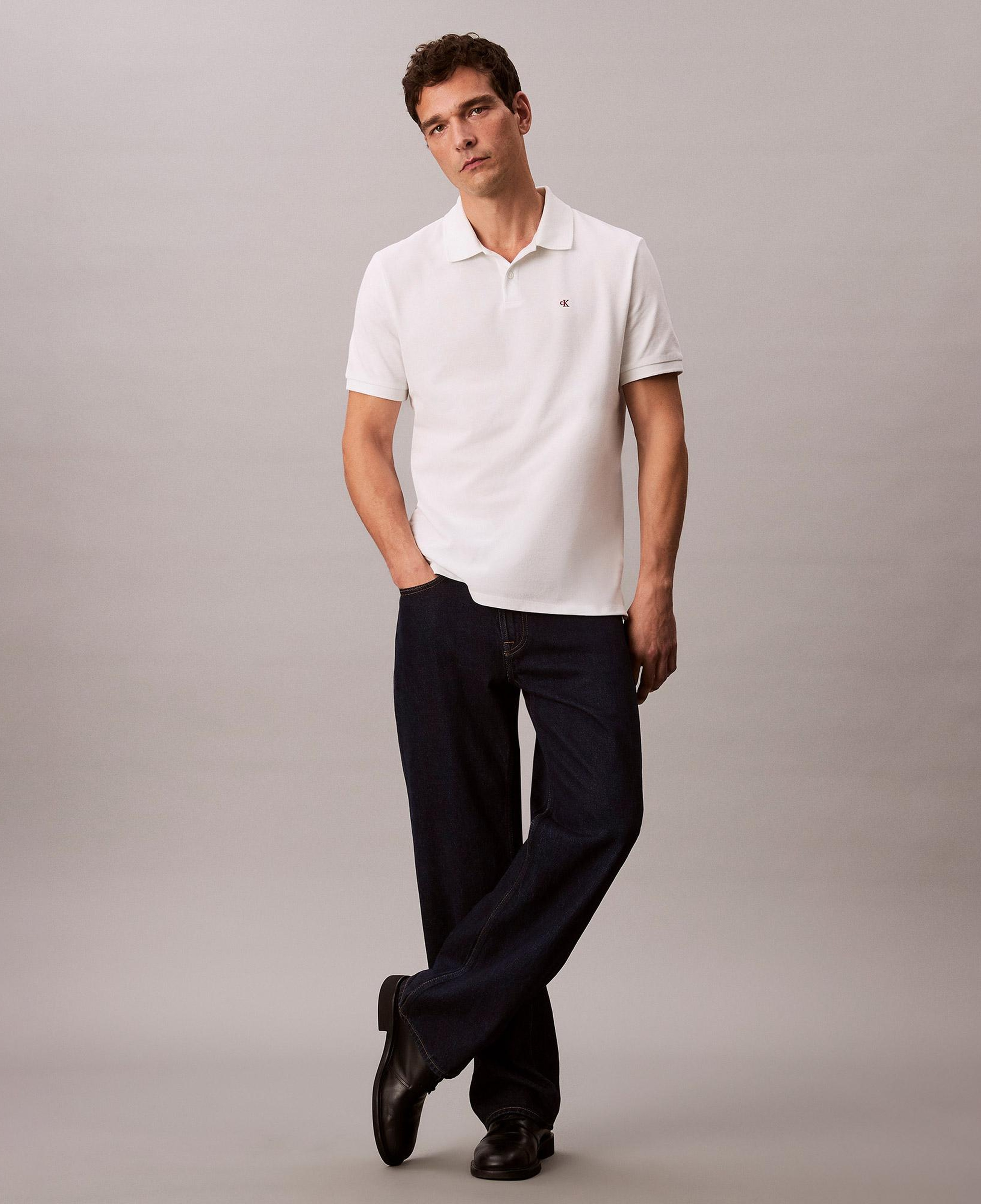 Calvin Klein Casual Pique Classic Erkek Beyaz Polo