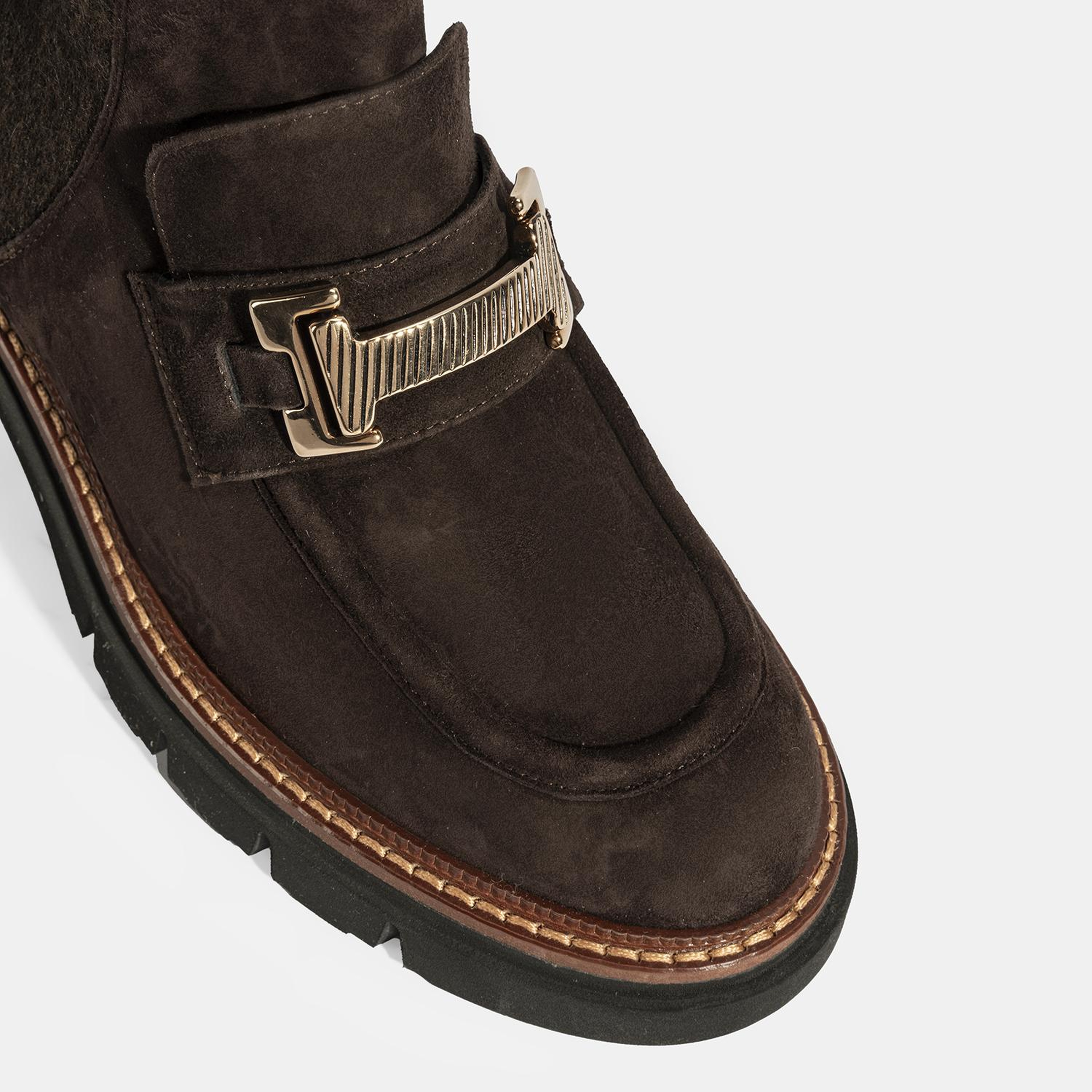 Luca Grossi Kadın Kahve Toka Detaylı Süet Chelsea Bot