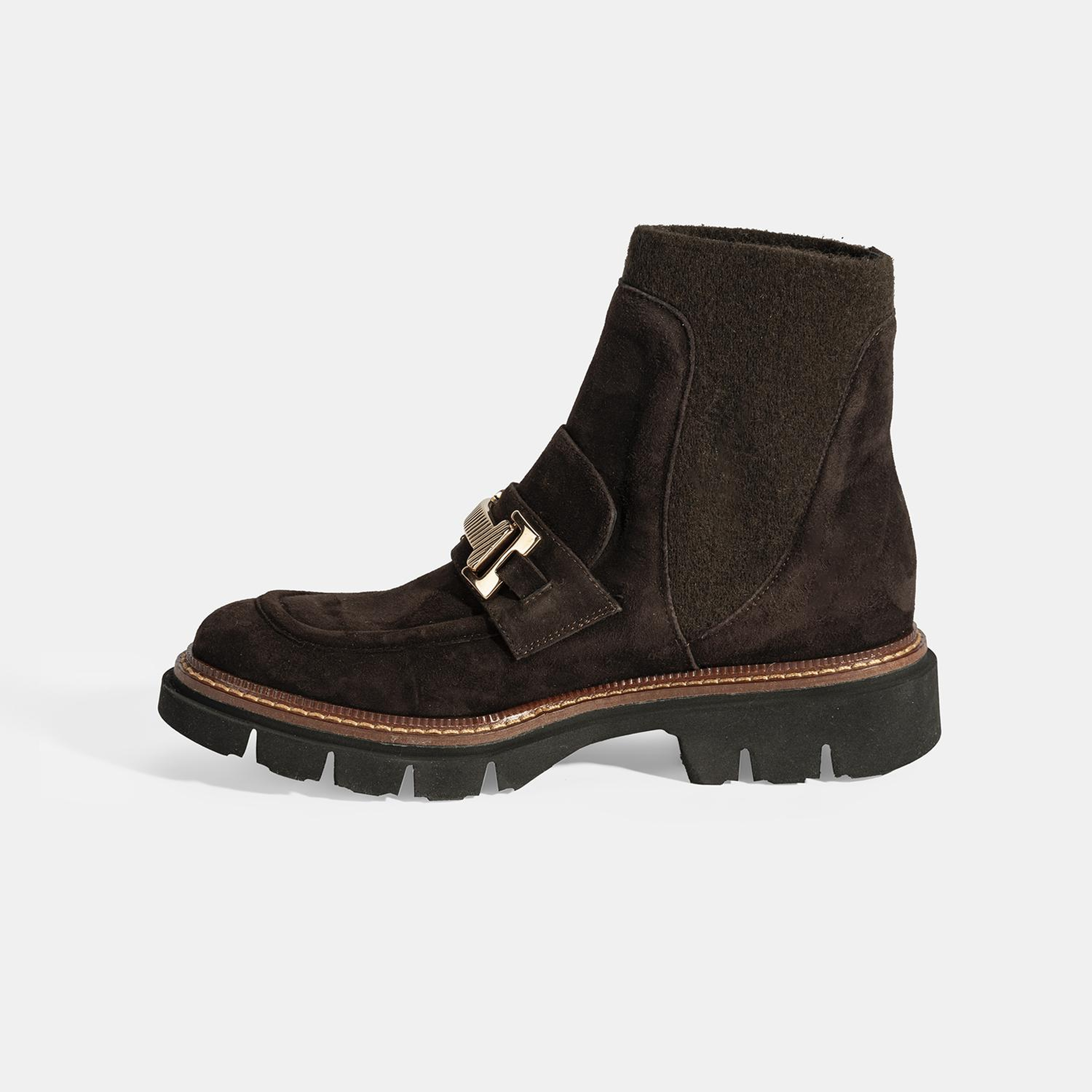 Luca Grossi Kadın Kahve Toka Detaylı Süet Chelsea Bot