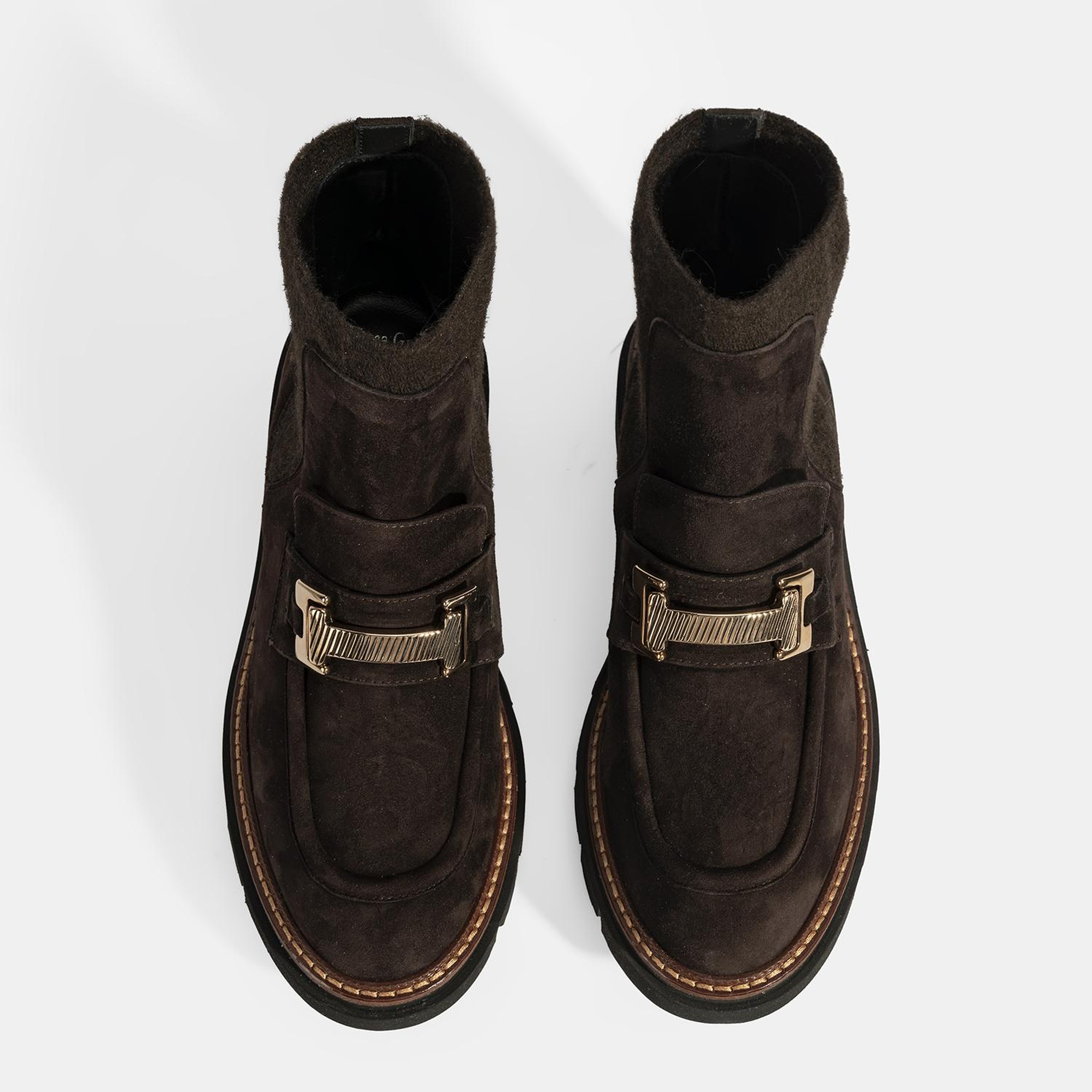 Luca Grossi Kadın Kahve Toka Detaylı Süet Chelsea Bot