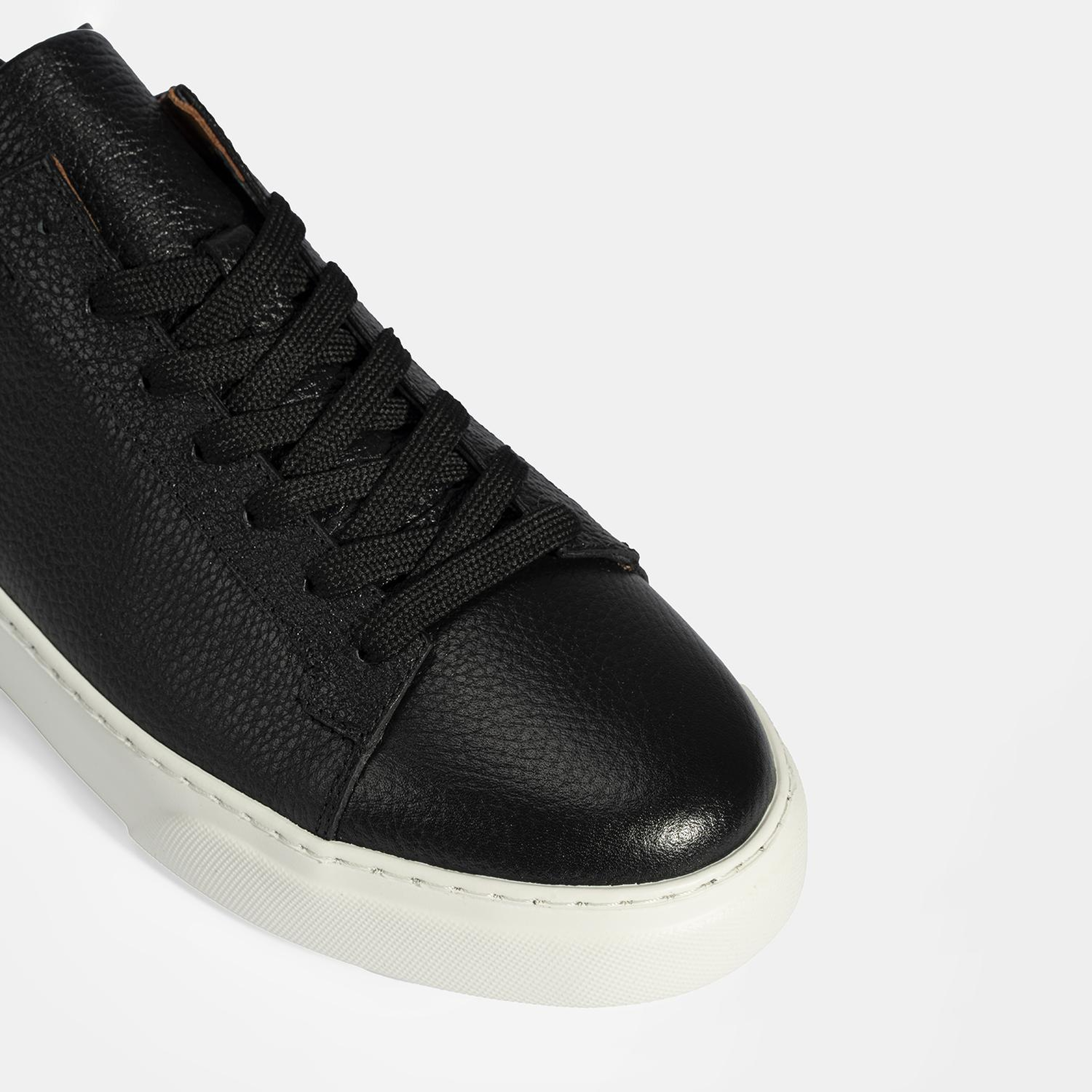 Erkek Siyah Bağcıklı Deri Günlük Ayakkabı