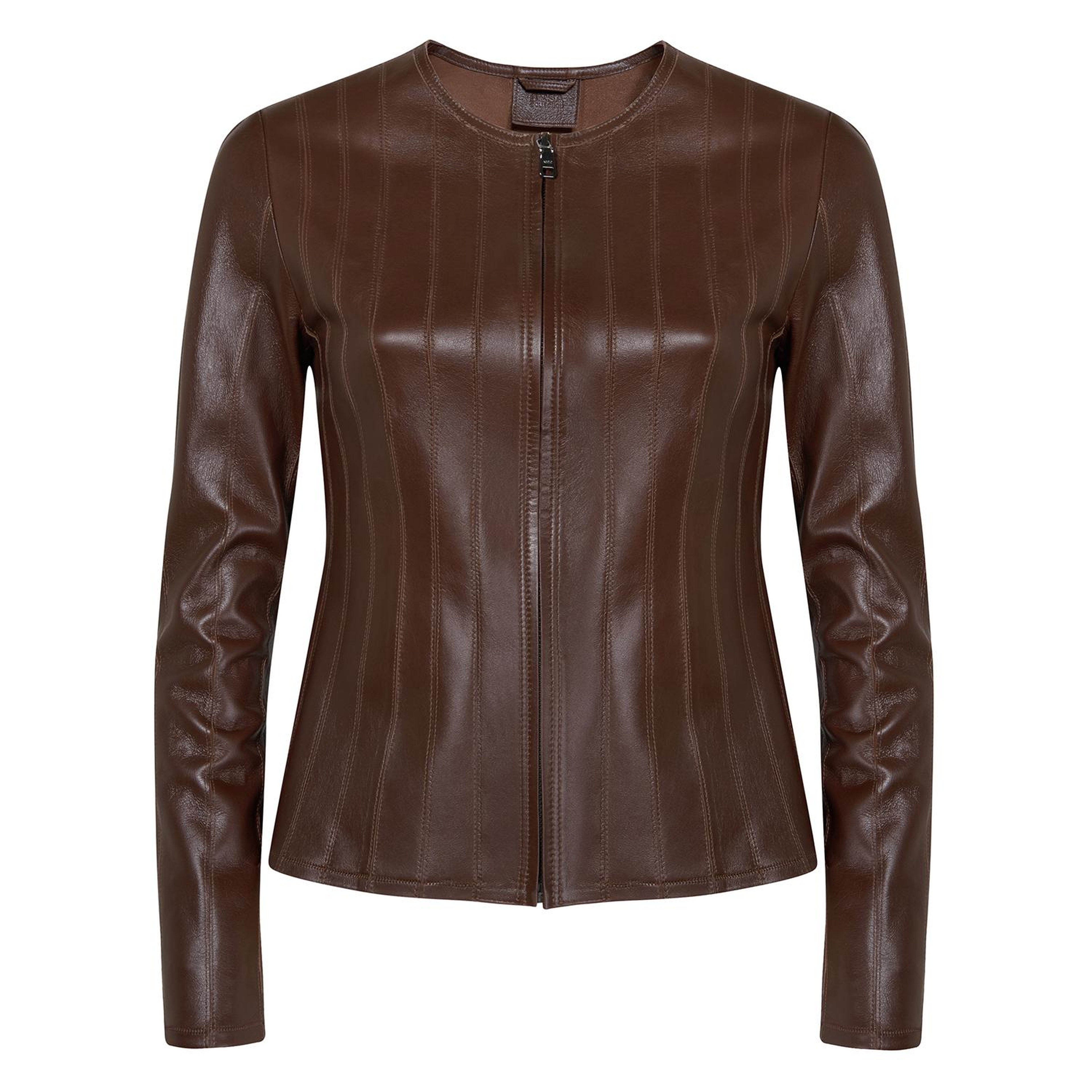 Deundria Kadın Fit Panelli Deri Ceket