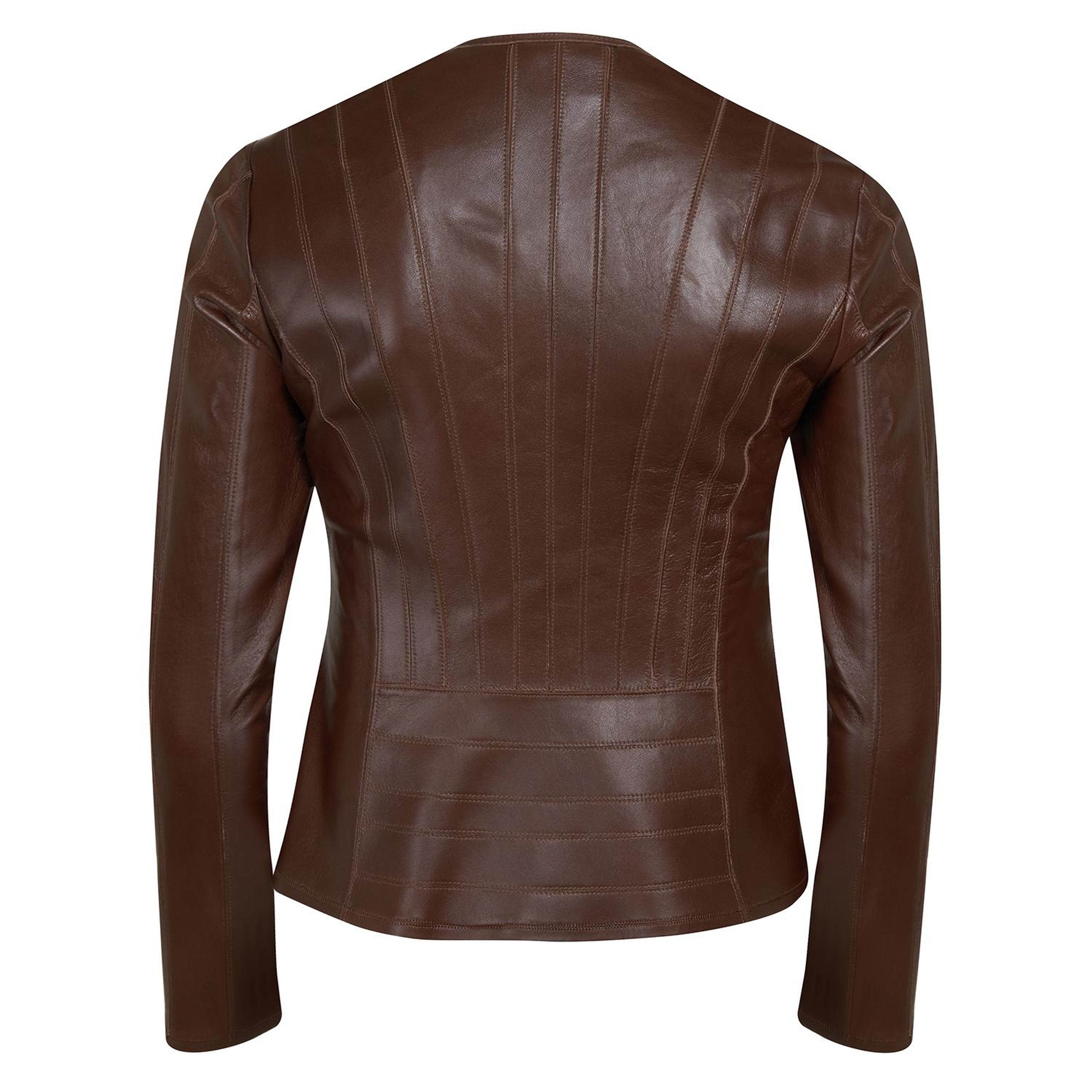 Deundria Kadın Fit Panelli Deri Ceket