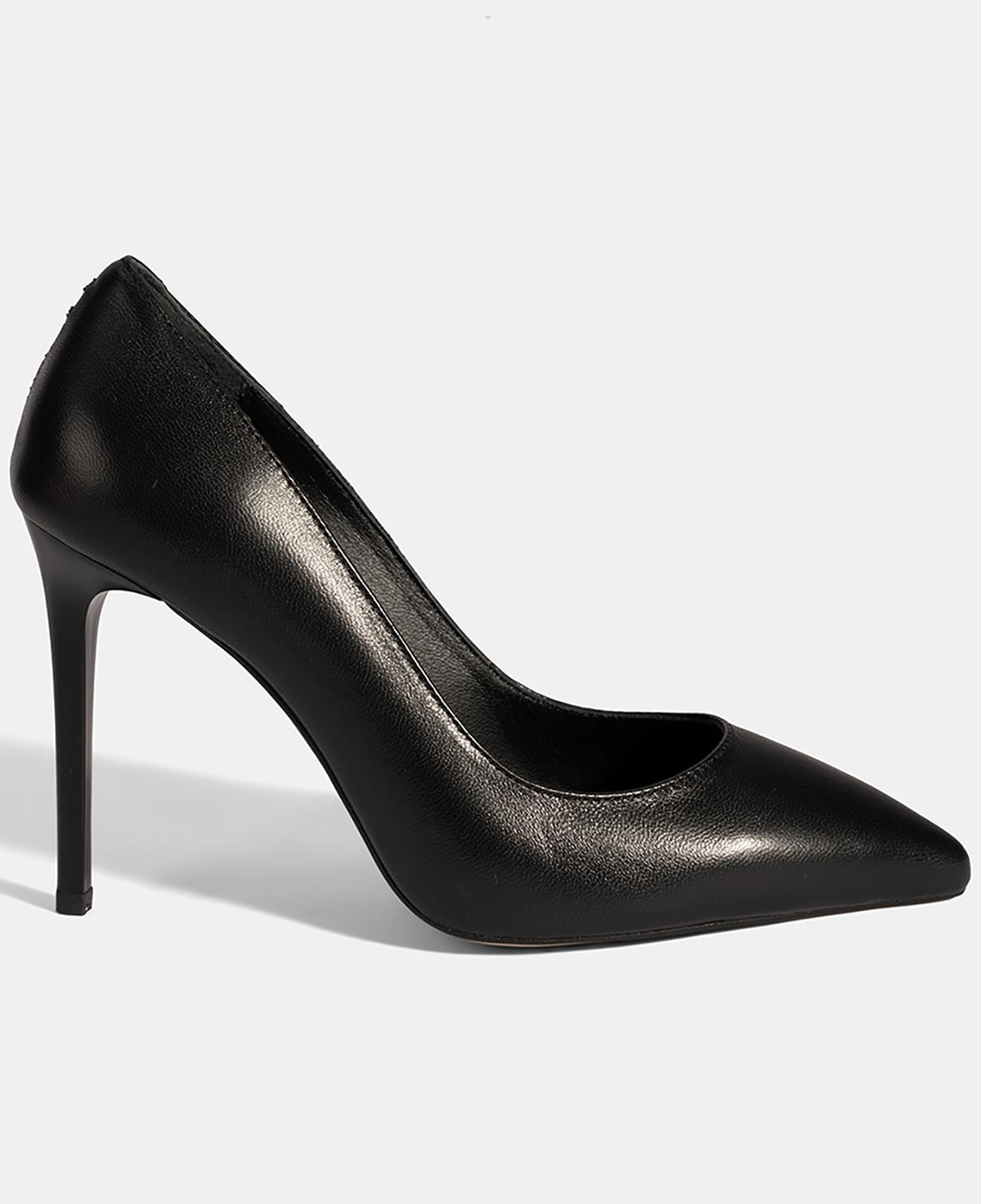 Kadın Siyah Deri Stiletto