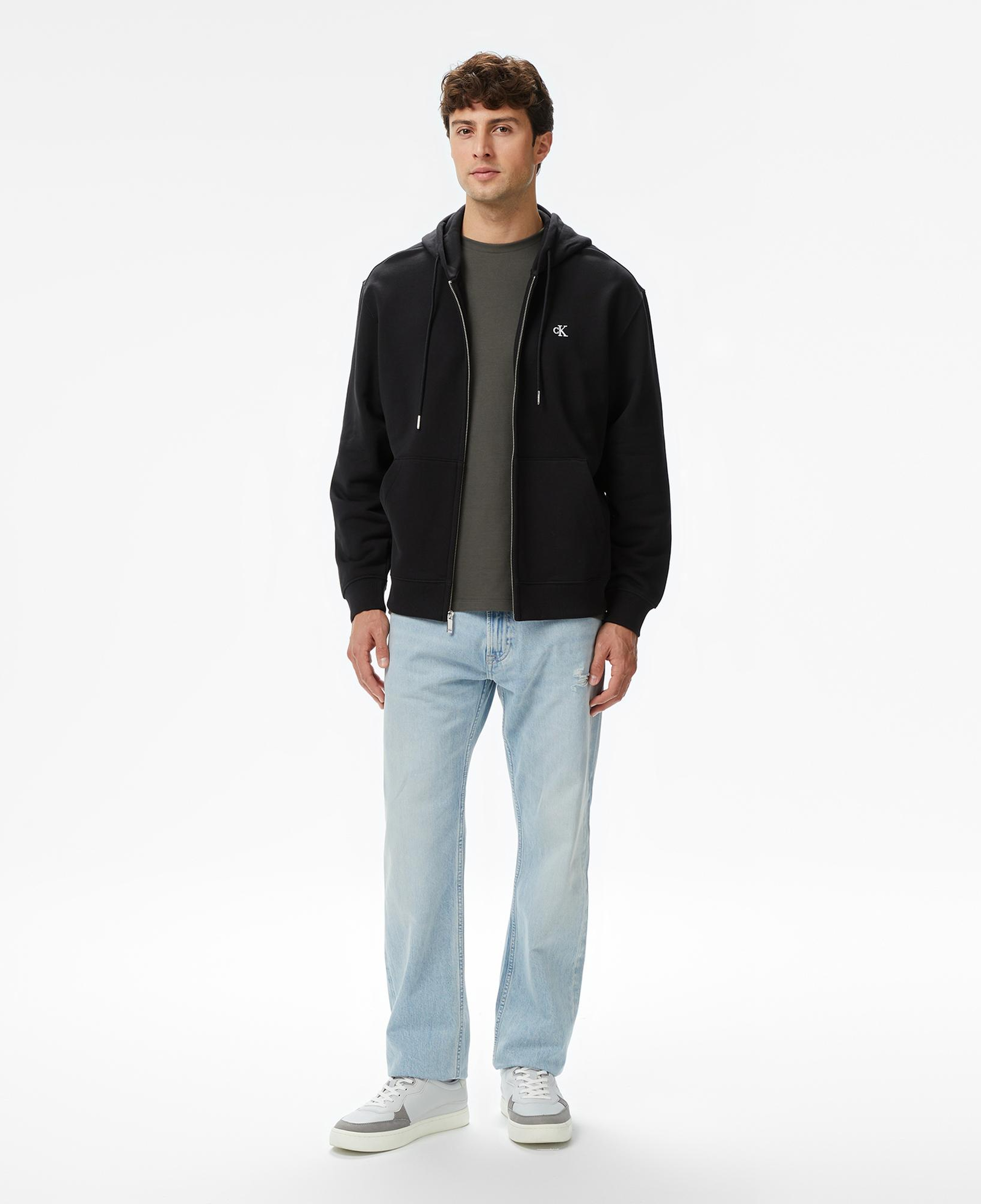 Calvin Klein Terry Monogram Erkek Siyah Sweatshirt