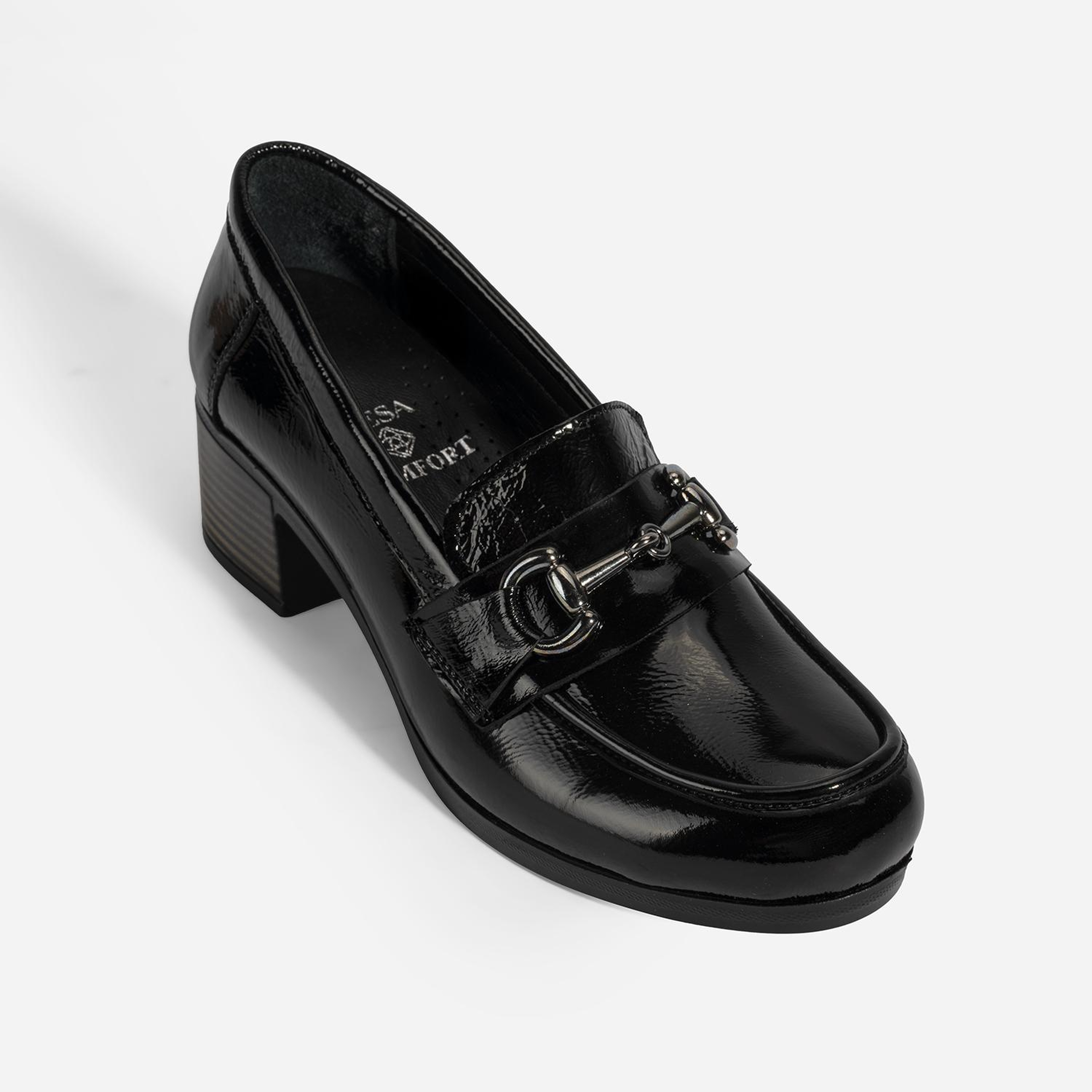 Kadın Siyah DesaComfort Topuklu Rugan Ayakkabı