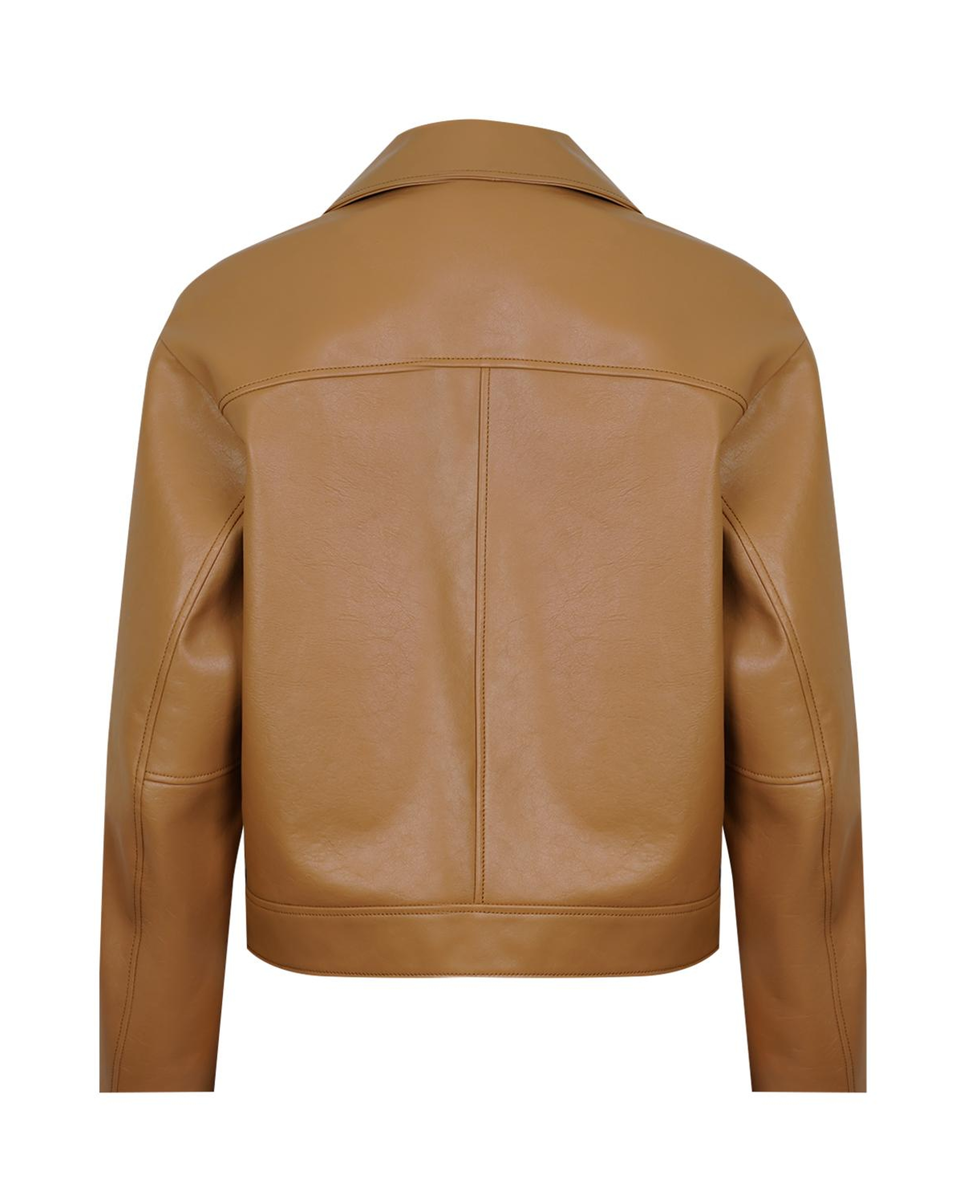 Albinia Kahve Kadın Deri Biker Ceket