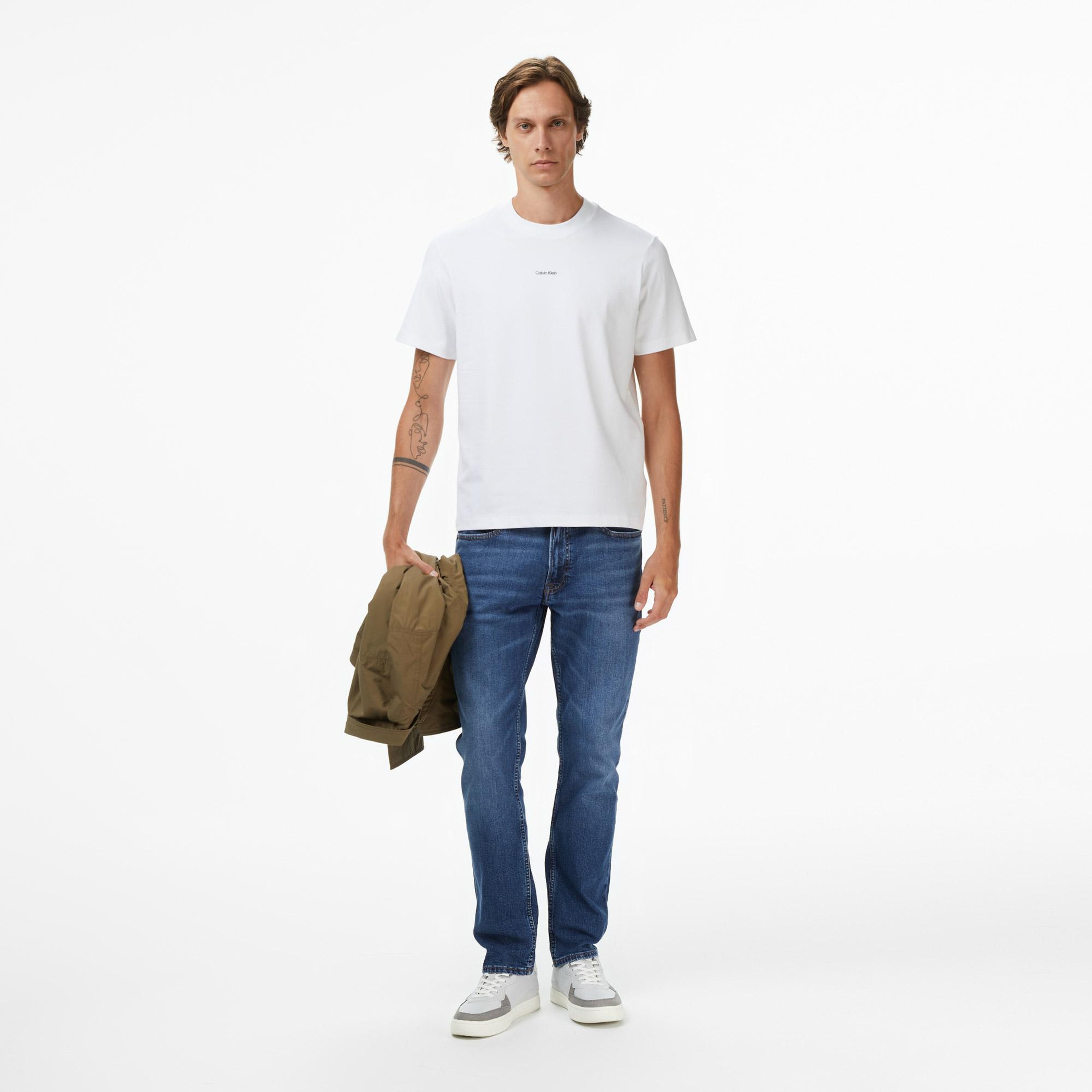 Calvin Klein Pique Nano Erkek Beyaz T-Shirt