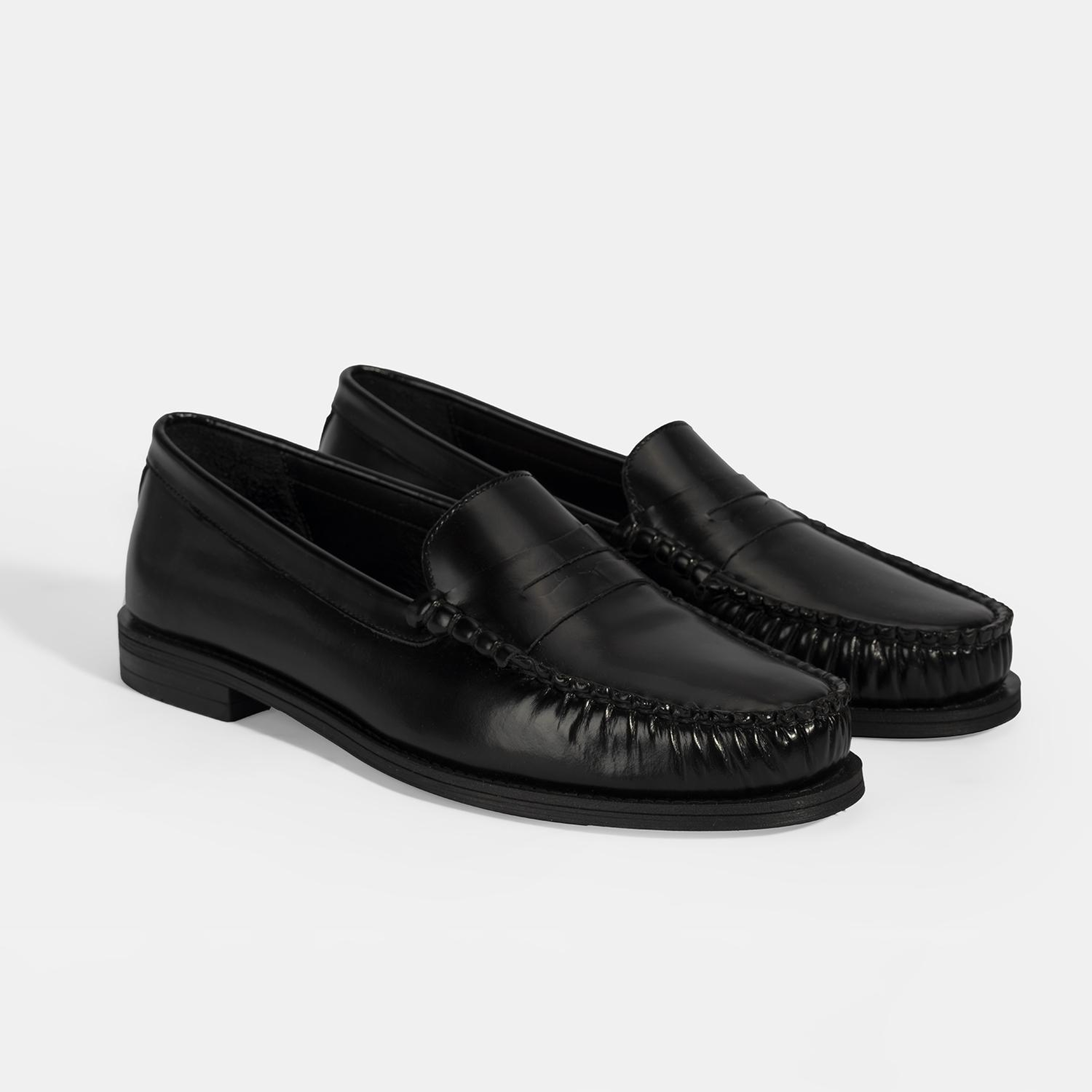 Kadın Siyah Klasik Deri Loafer