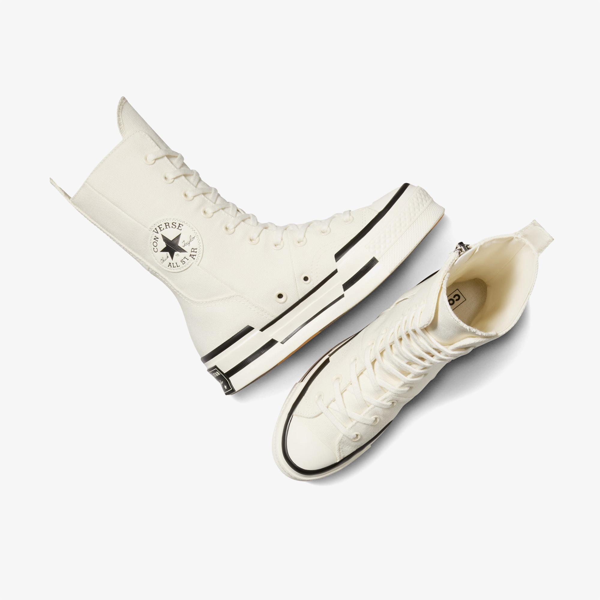 Converse Chuck 70 Plus XHi Unisex Krem Platform Sneaker