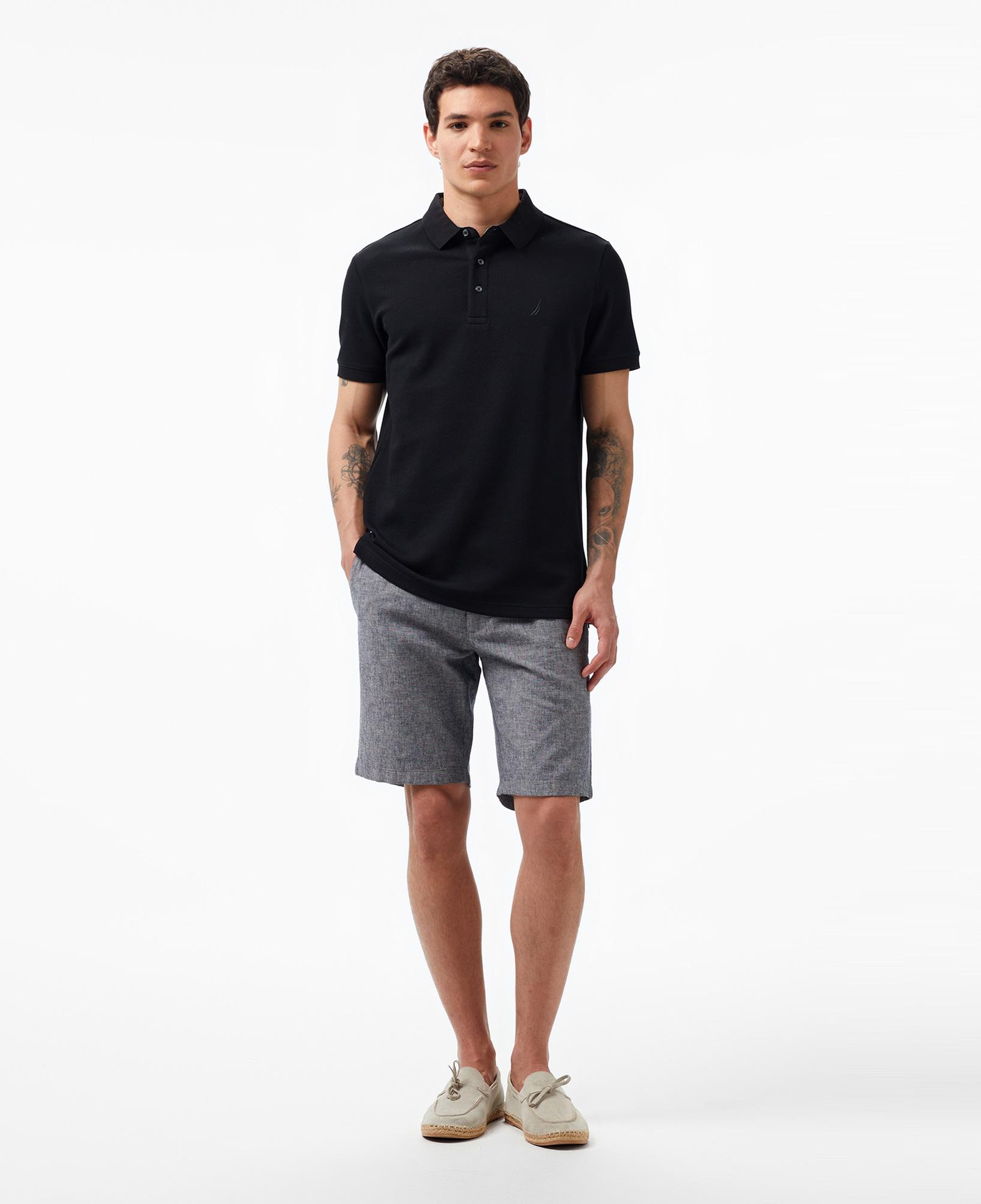 Nautica Erkek Siyah Slim Fit Kısa Kollu Polo Yaka T-Shirt