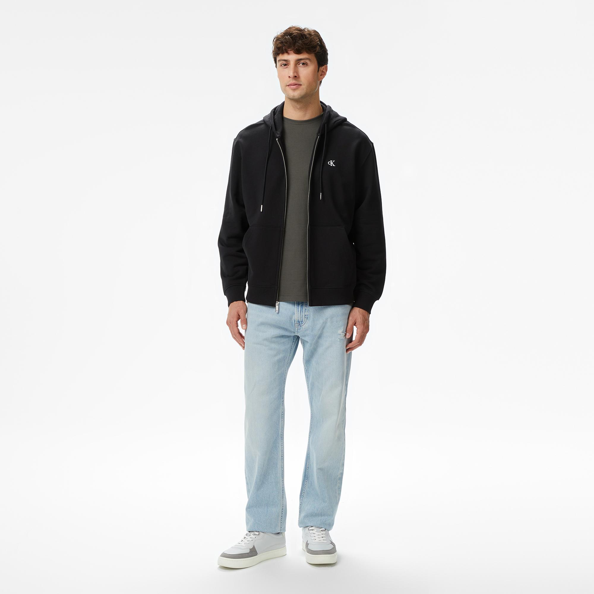 Calvin Klein Terry Monogram Erkek Siyah Sweatshirt