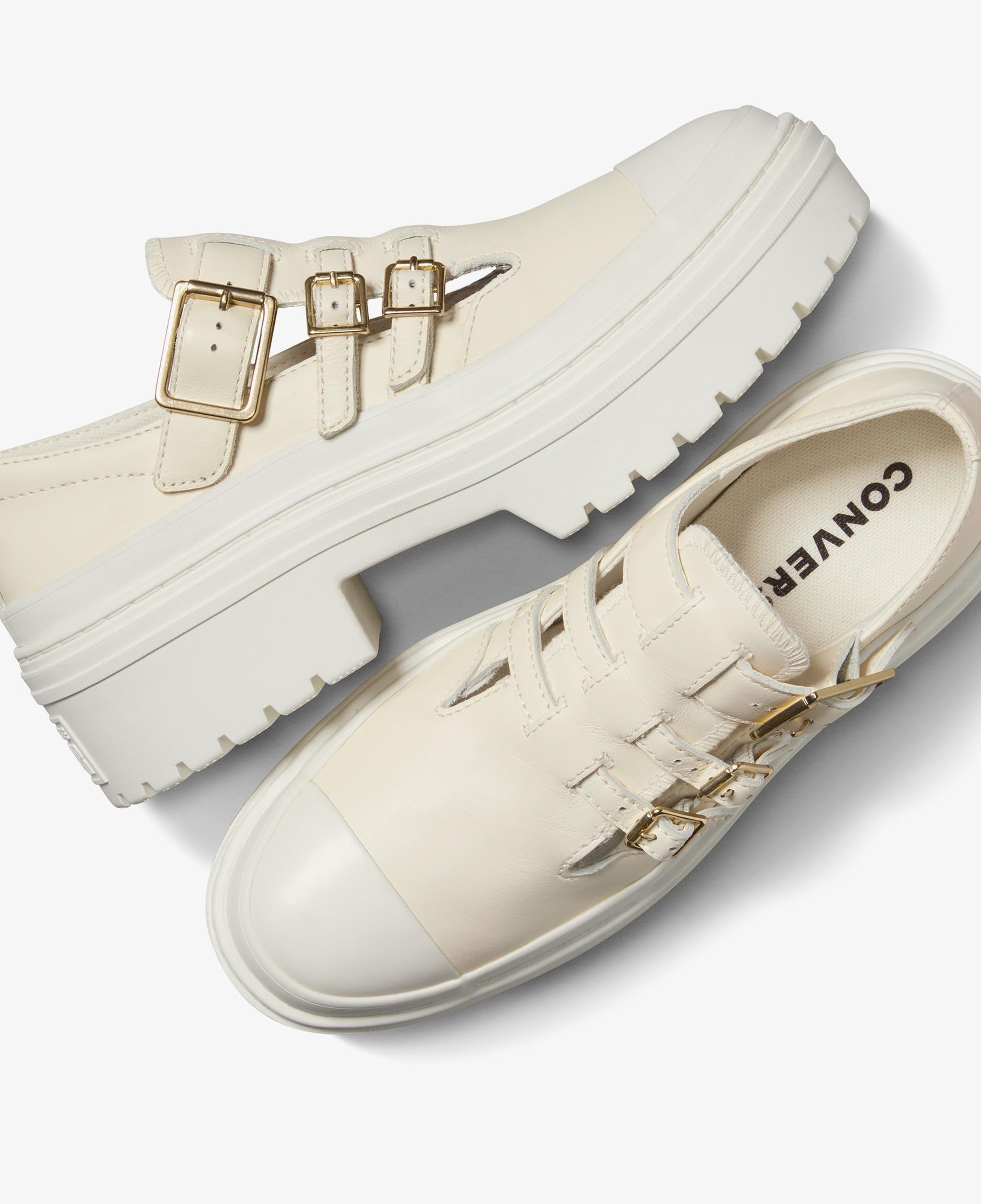 Converse Chuck Taylor All Star Lugged Heel Mary Jane Kadın Krem Deri Platform Loafer Ayakkabı