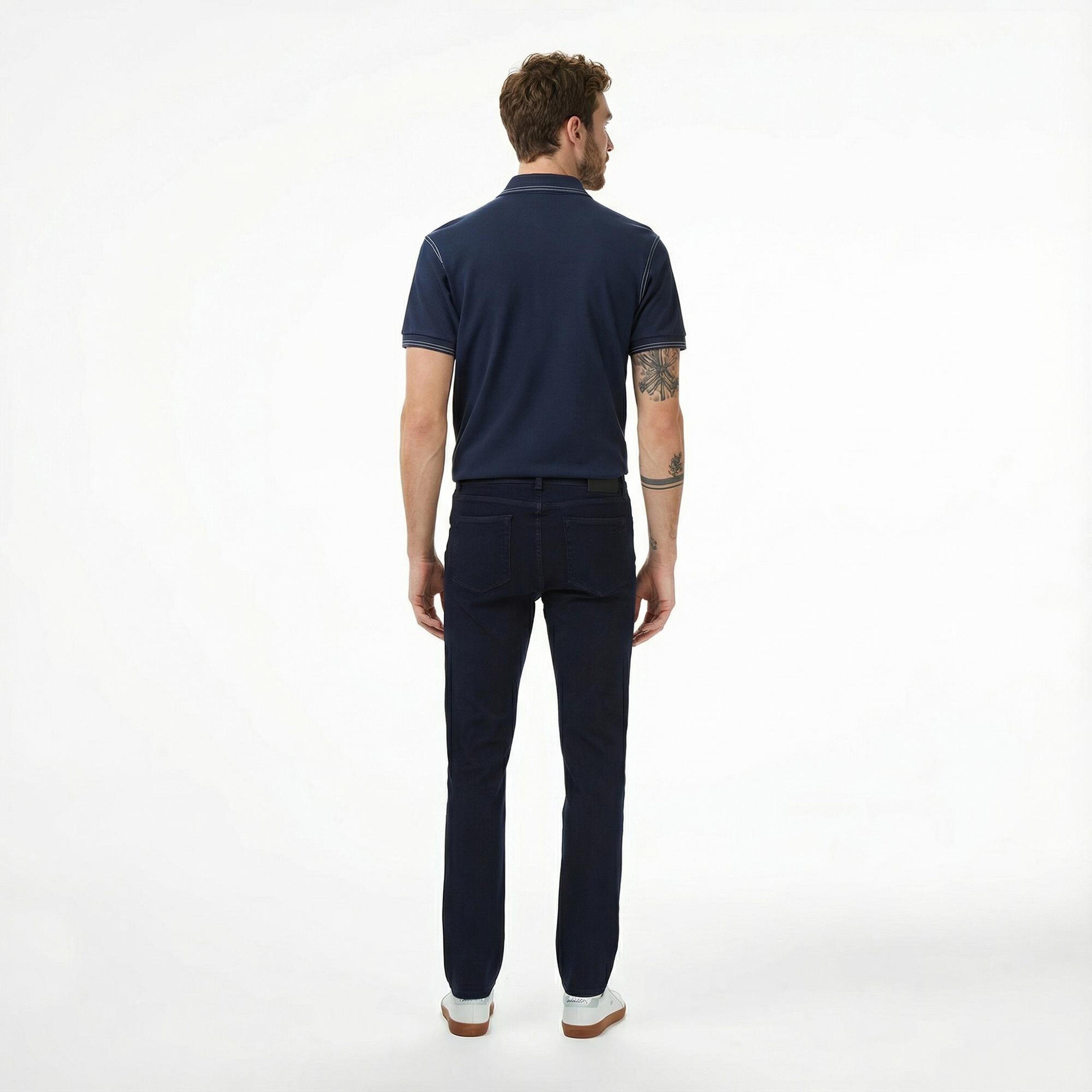 Lacoste Erkek Slim Fit Koyu Mavi Jean Pantolon