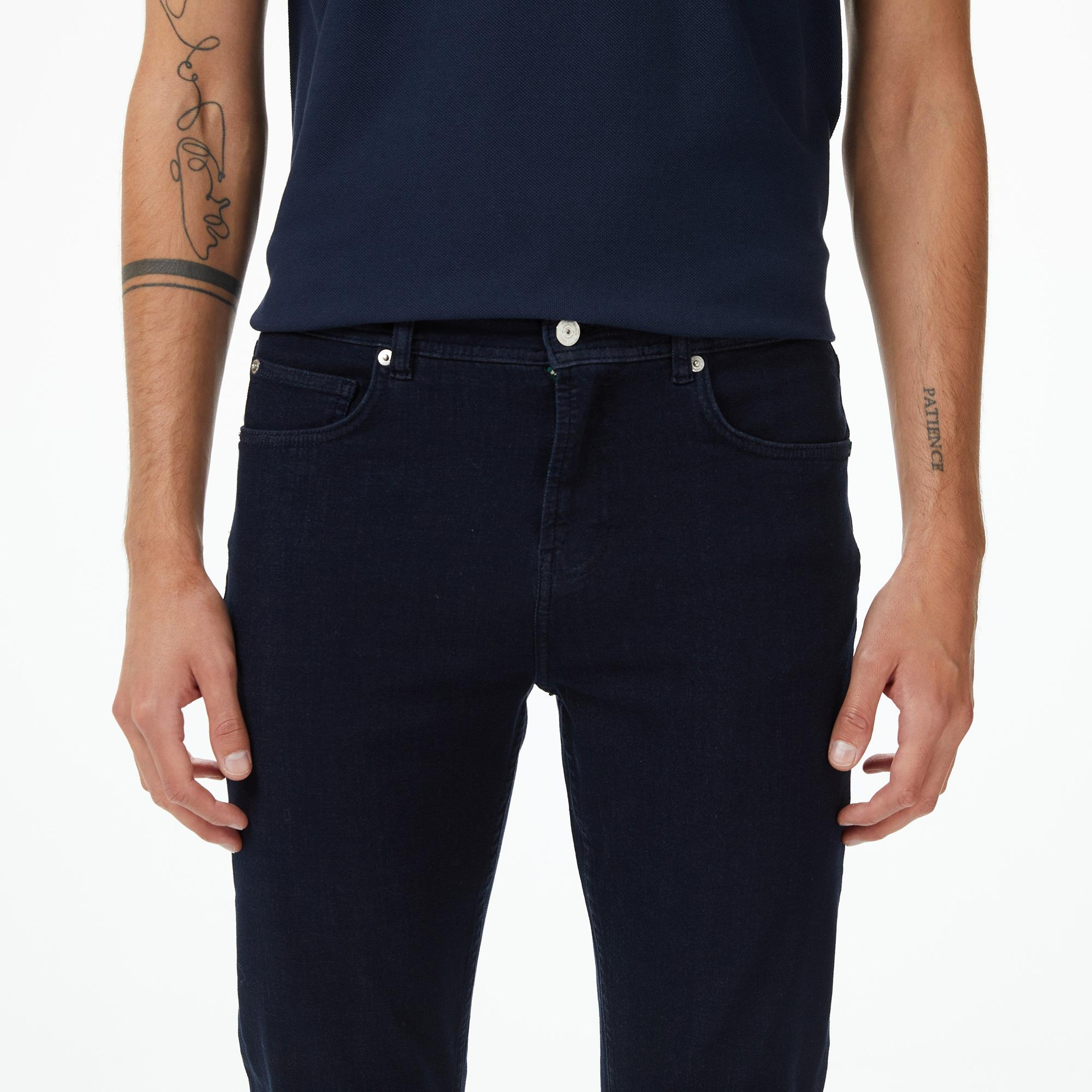 Lacoste Erkek Slim Fit Koyu Mavi Jean Pantolon
