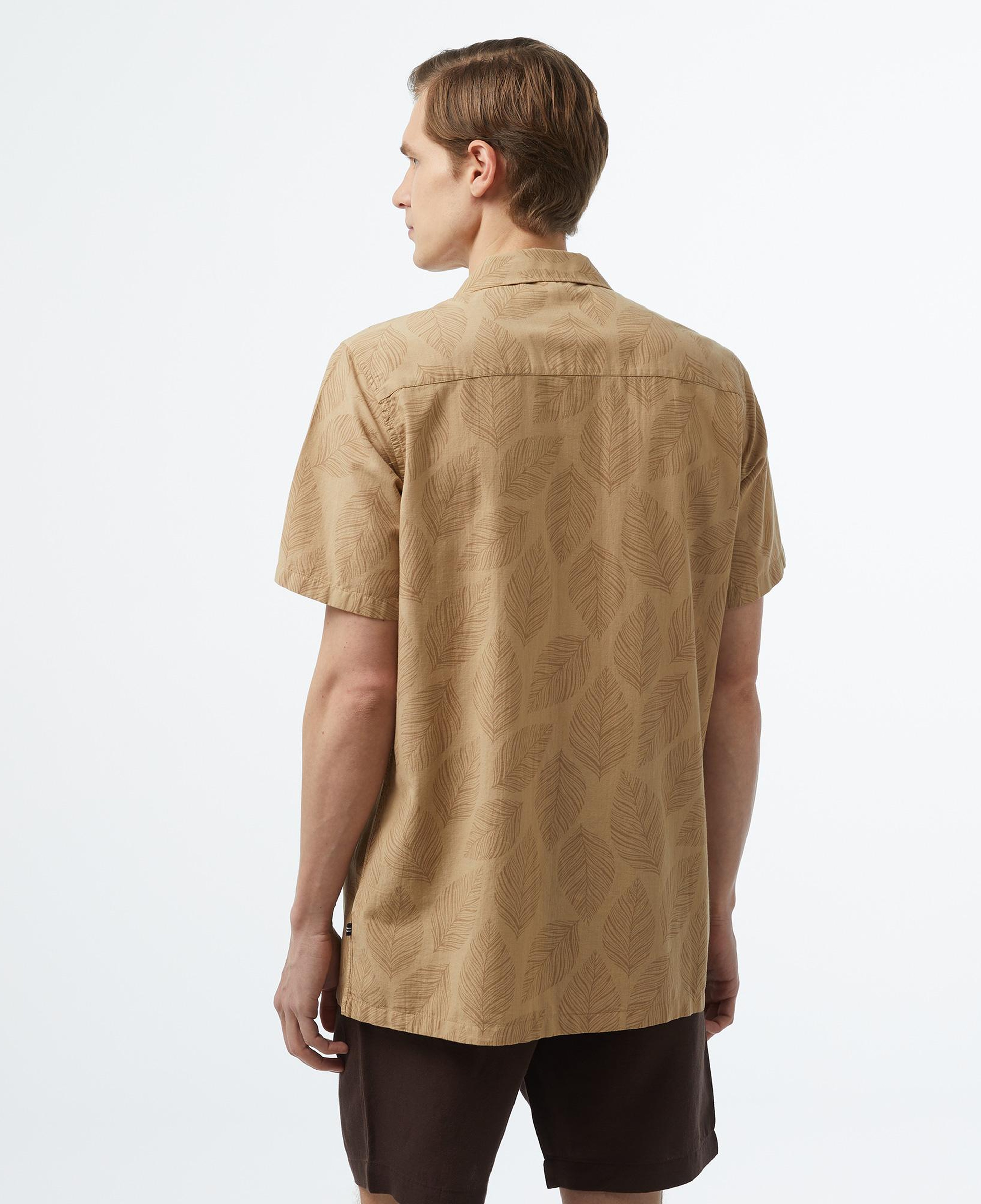 Nautica Erkek Bej Classic Fit Kısa Kollu Gömlek