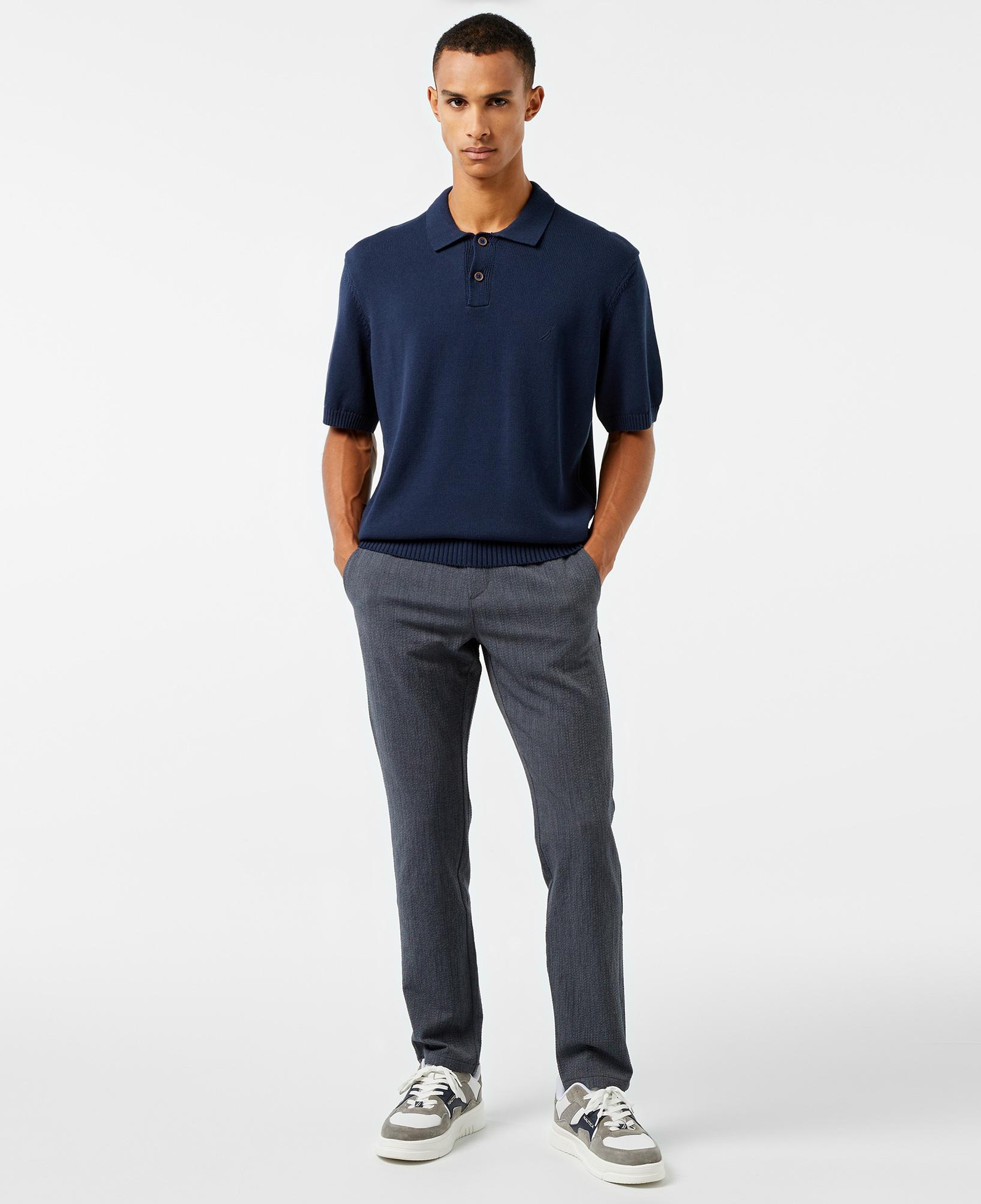 Nautica Erkek Lacivert Classic Fit Kısa Kollu Triko