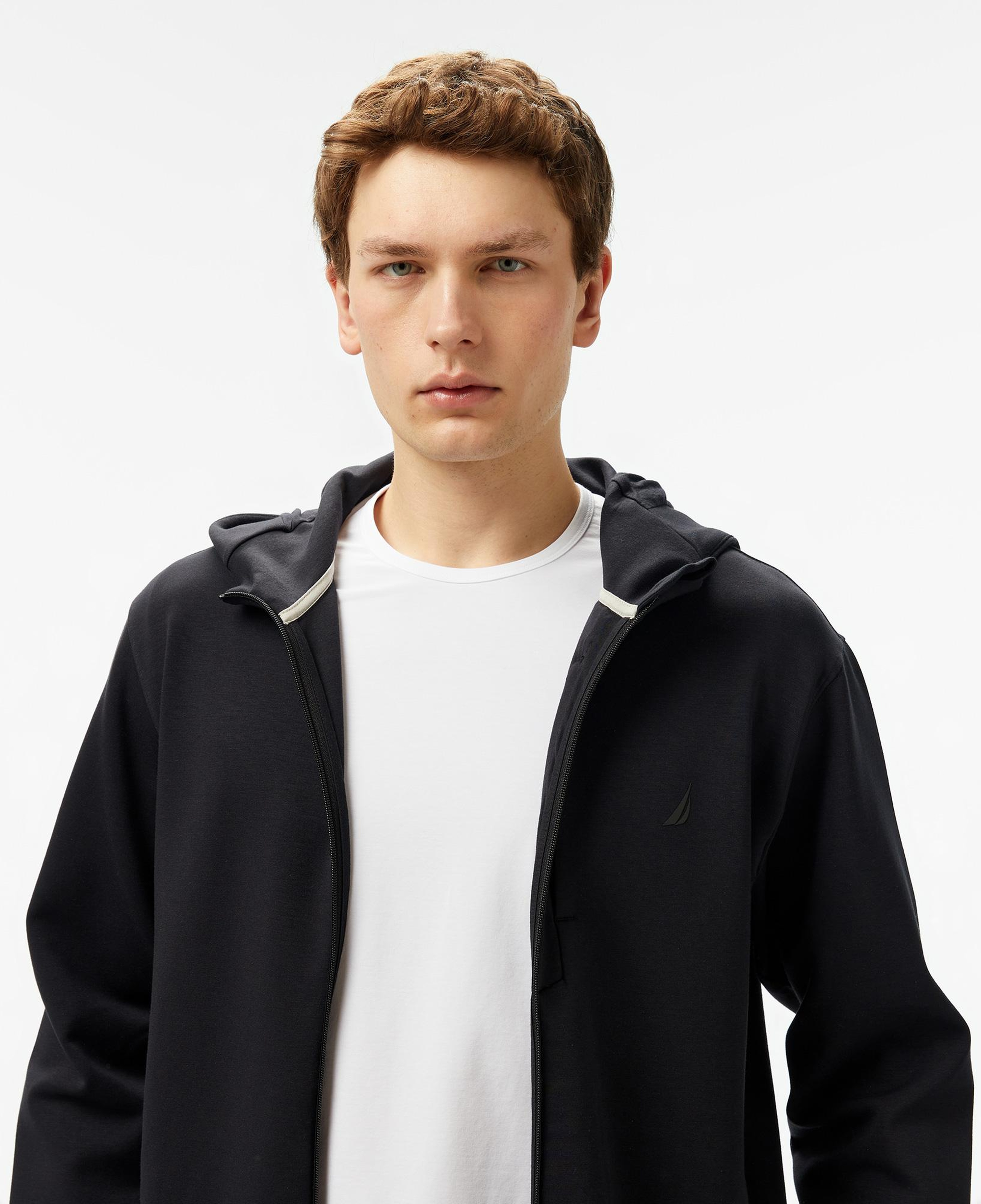 Nautica Erkek Siyah Regular Fit Kapüşonlu Sweatshirt