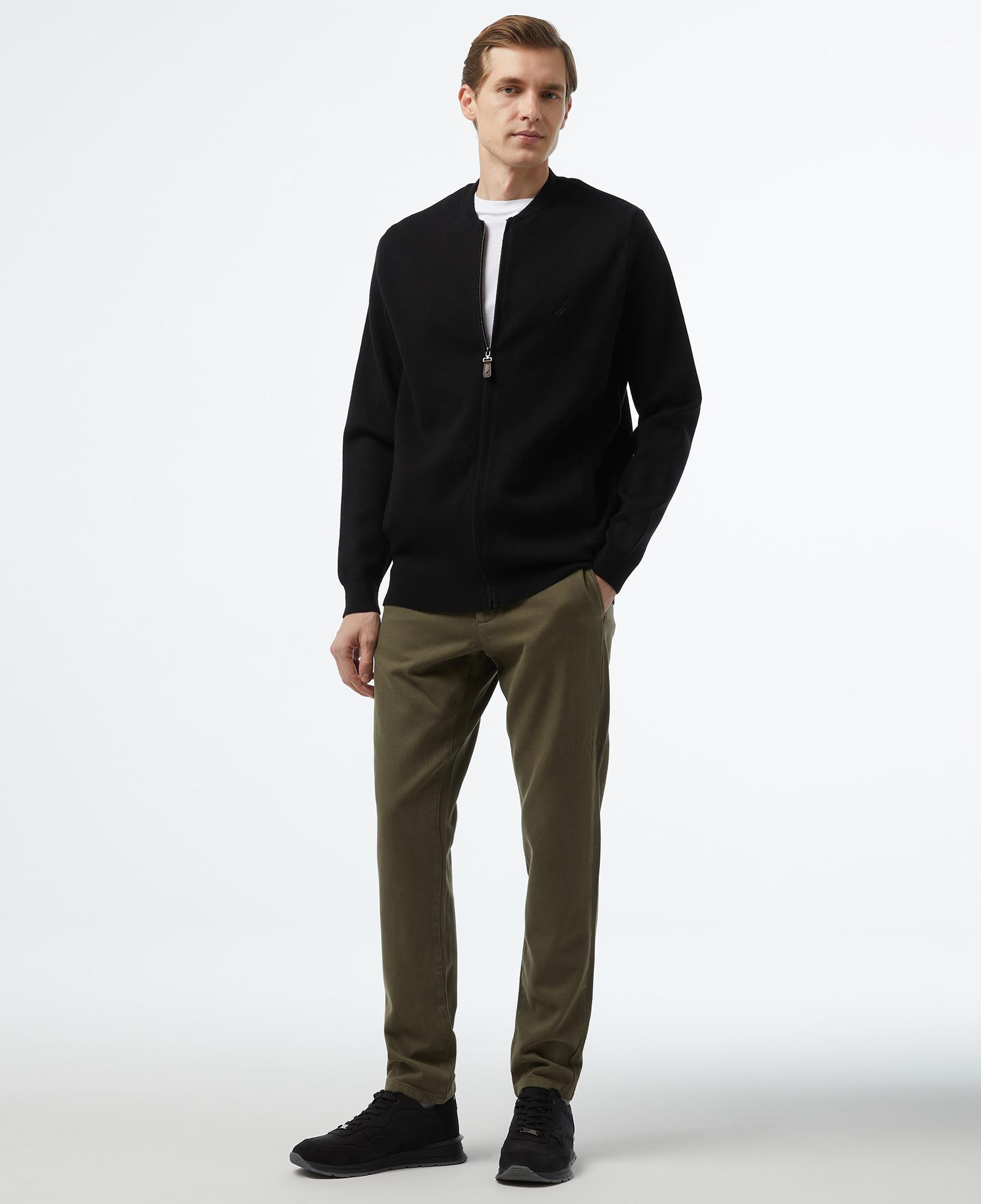 Nautica Erkek Siyah Regular Fit Hırka