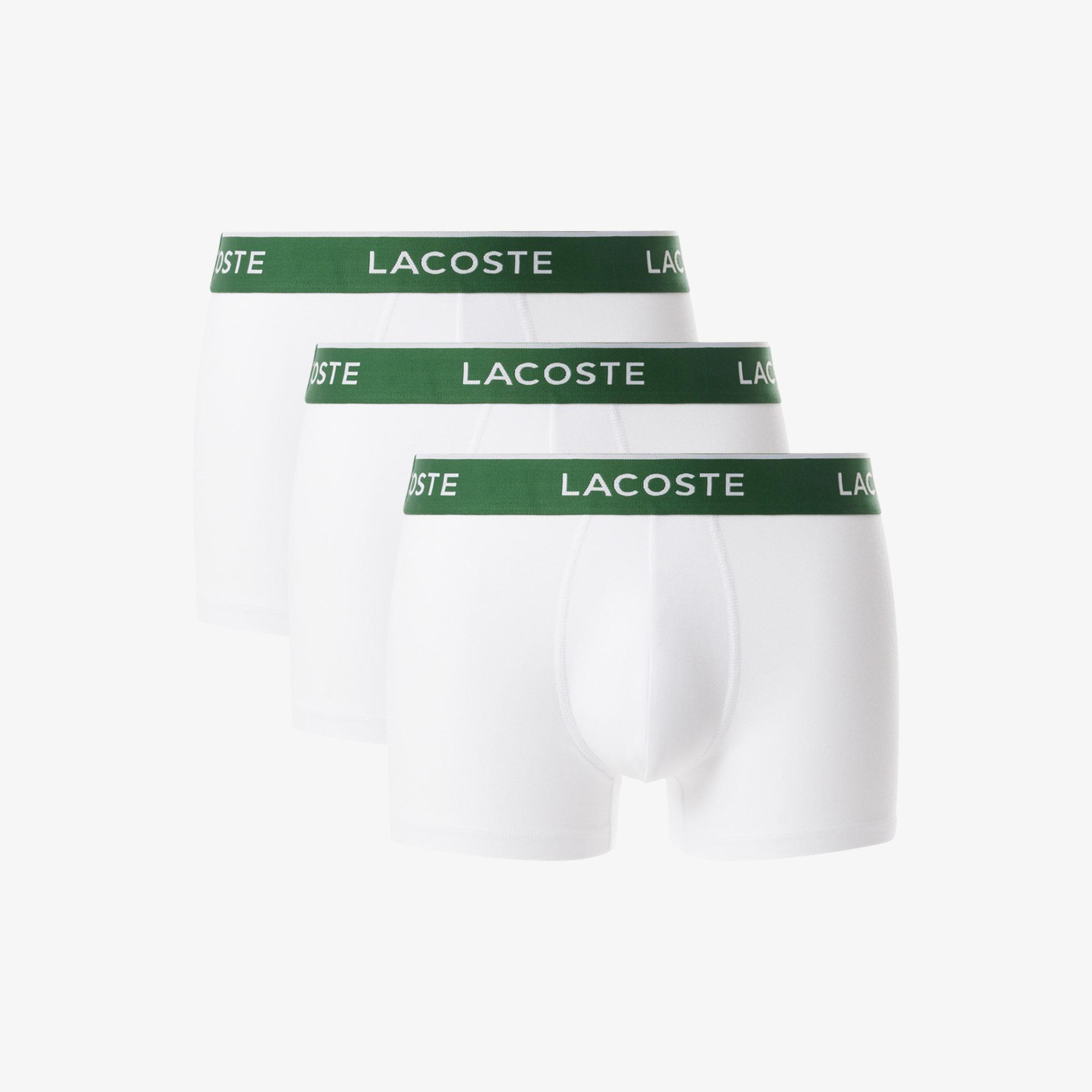 Lacoste Erkek 3'lü Beyaz Boxer