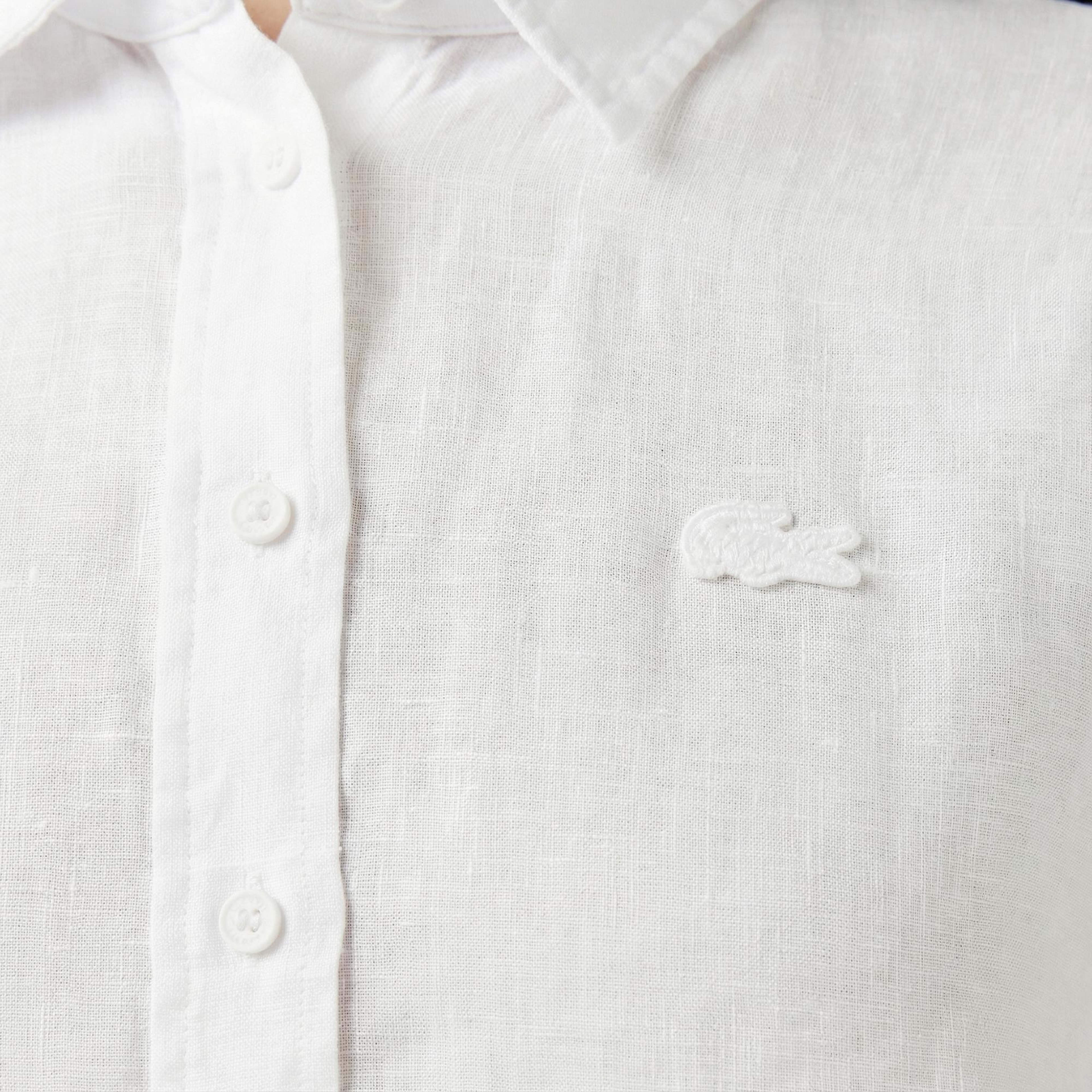 Lacoste Kadın Relaxed Fit Beyaz Gömlek