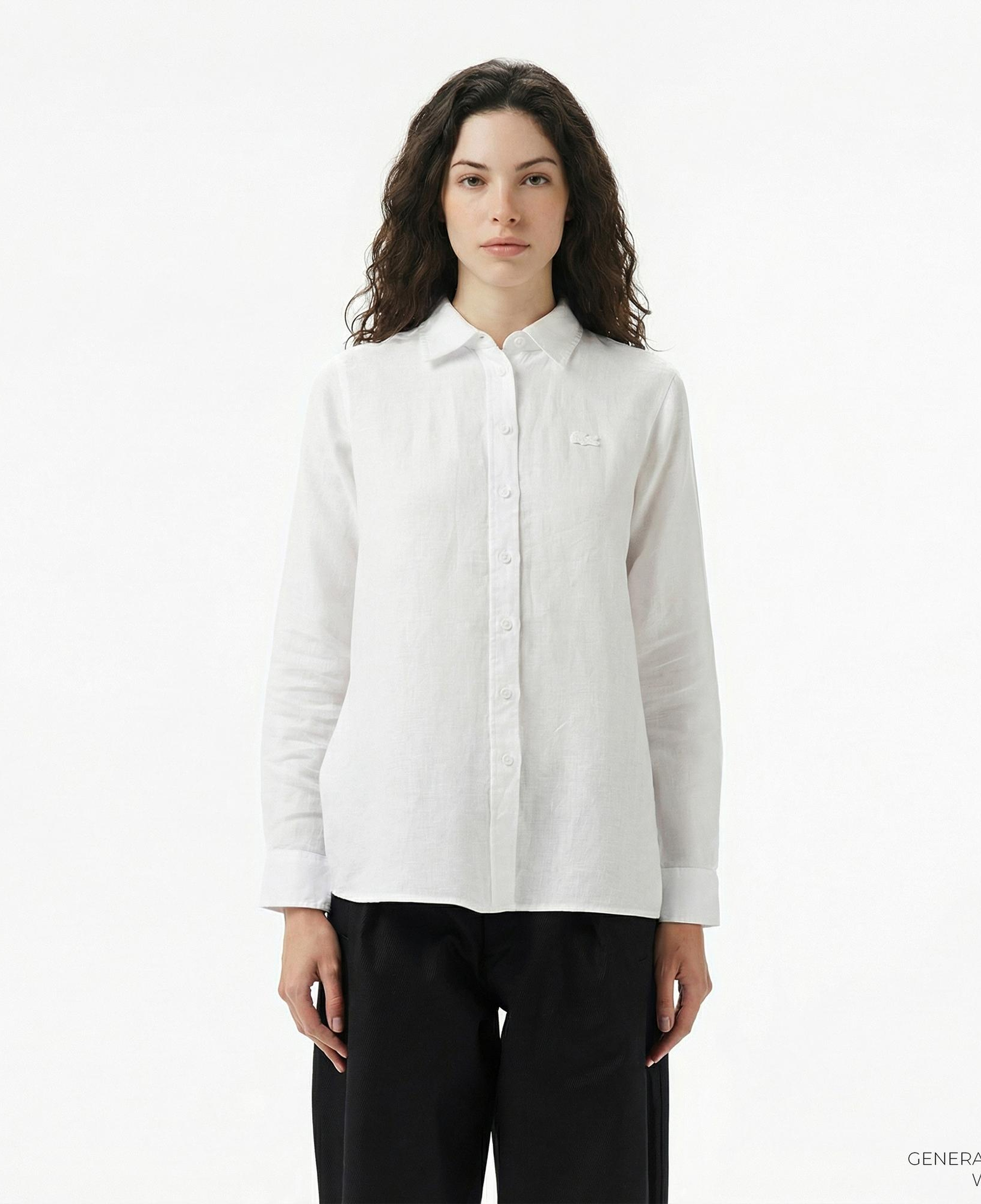 Lacoste Kadın Relaxed Fit Beyaz Gömlek