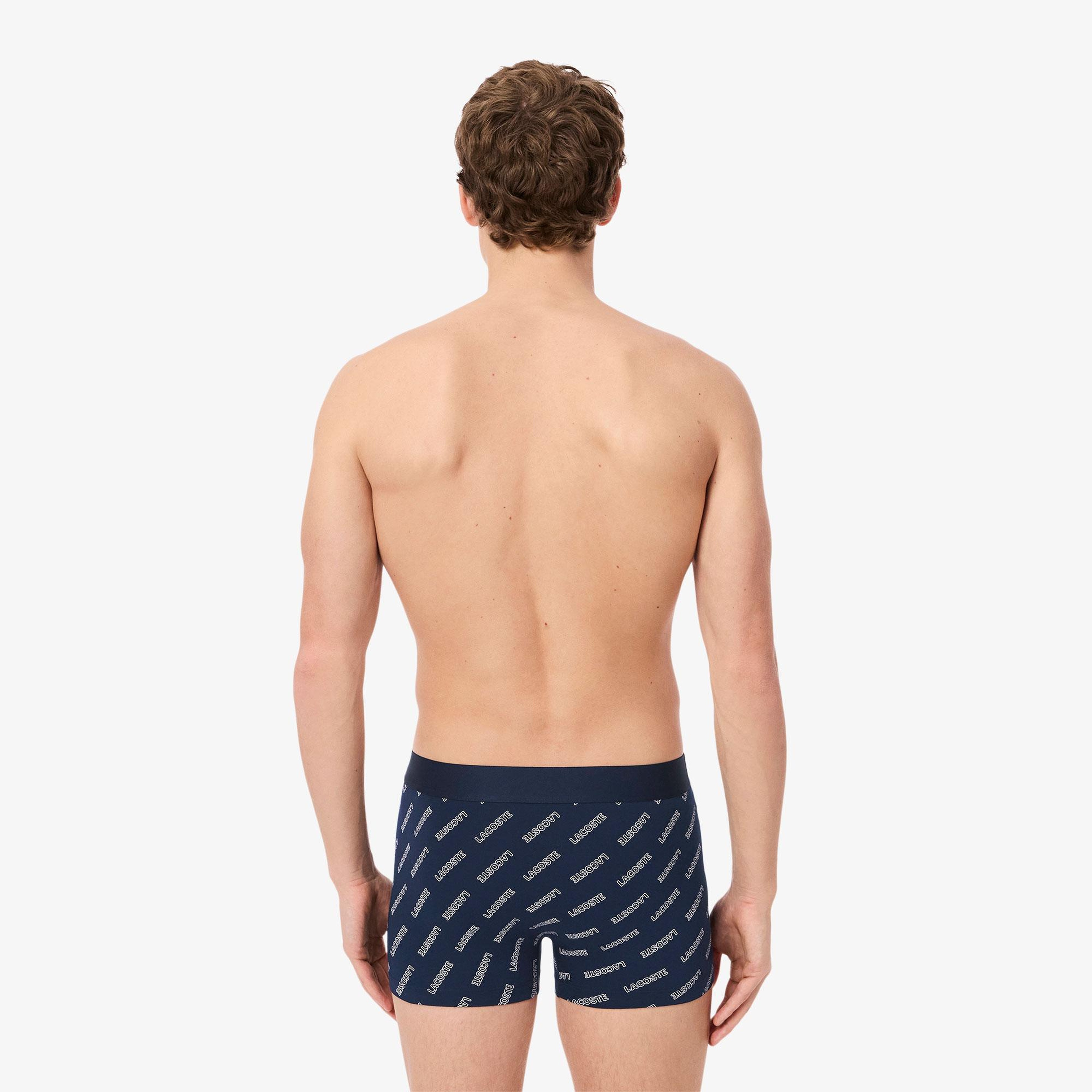 Lacoste Erkek Desenli 3'lü Renkli Boxer
