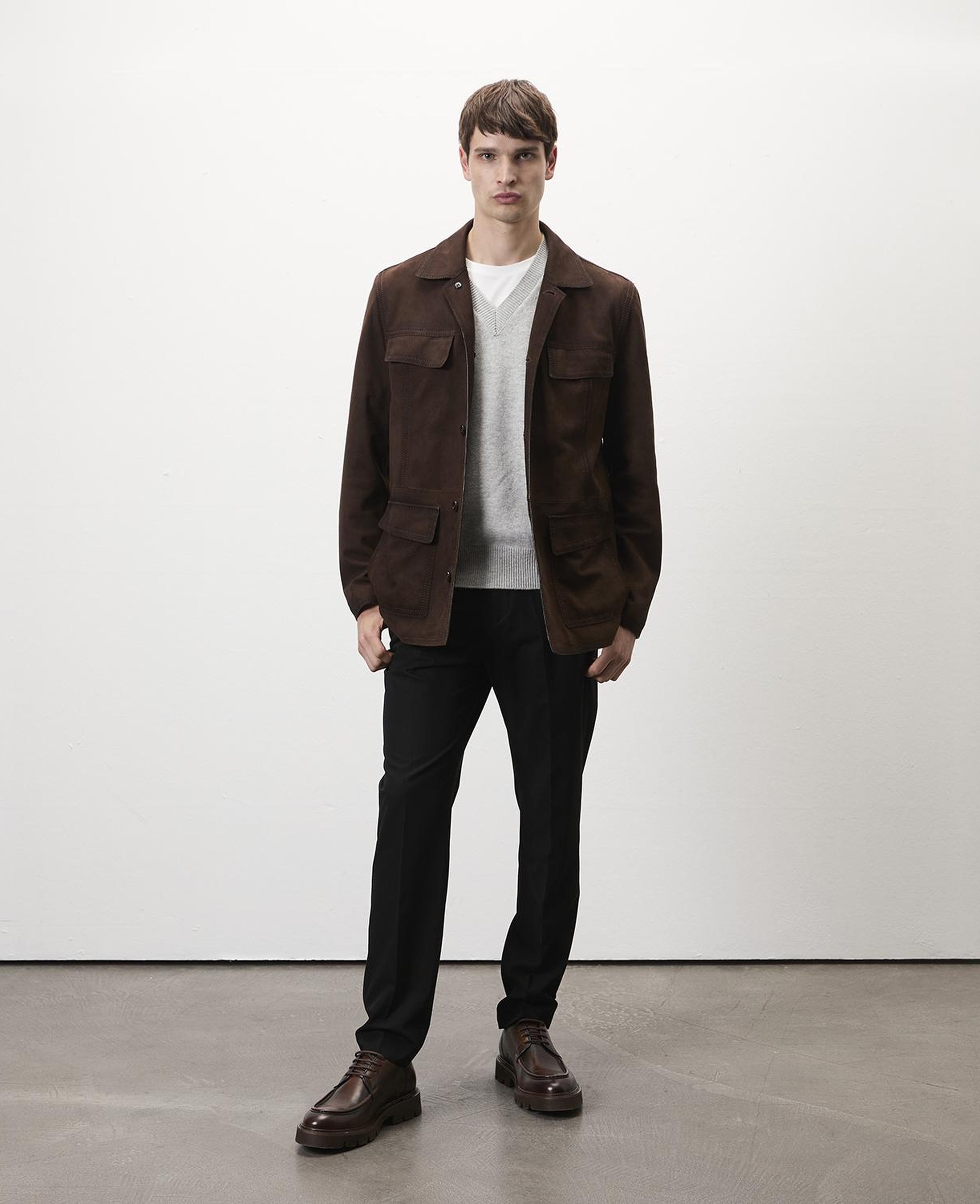 Arnie Kahve Erkek Süet Deri Ceket