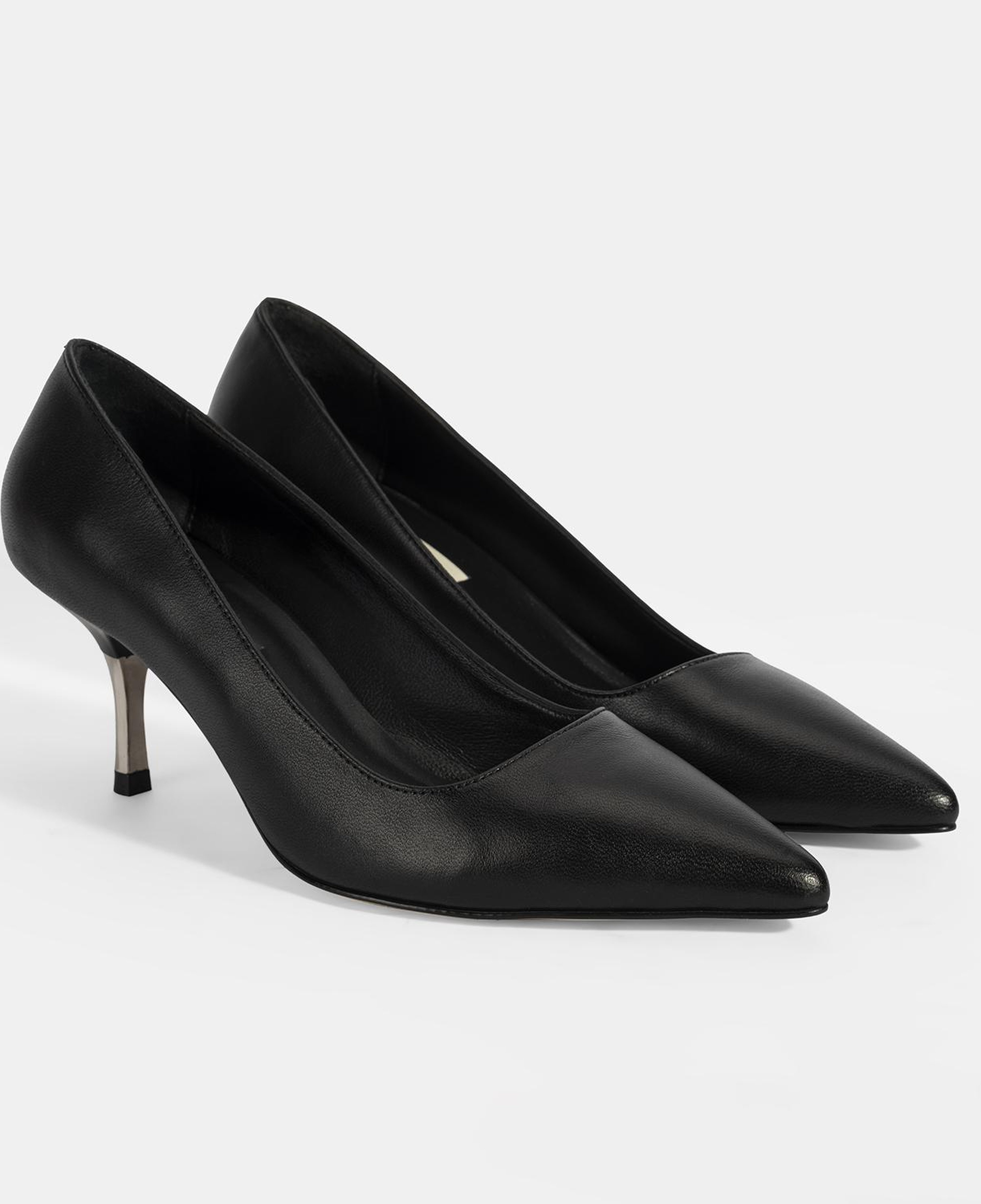 Kadın Siyah Deri Stiletto